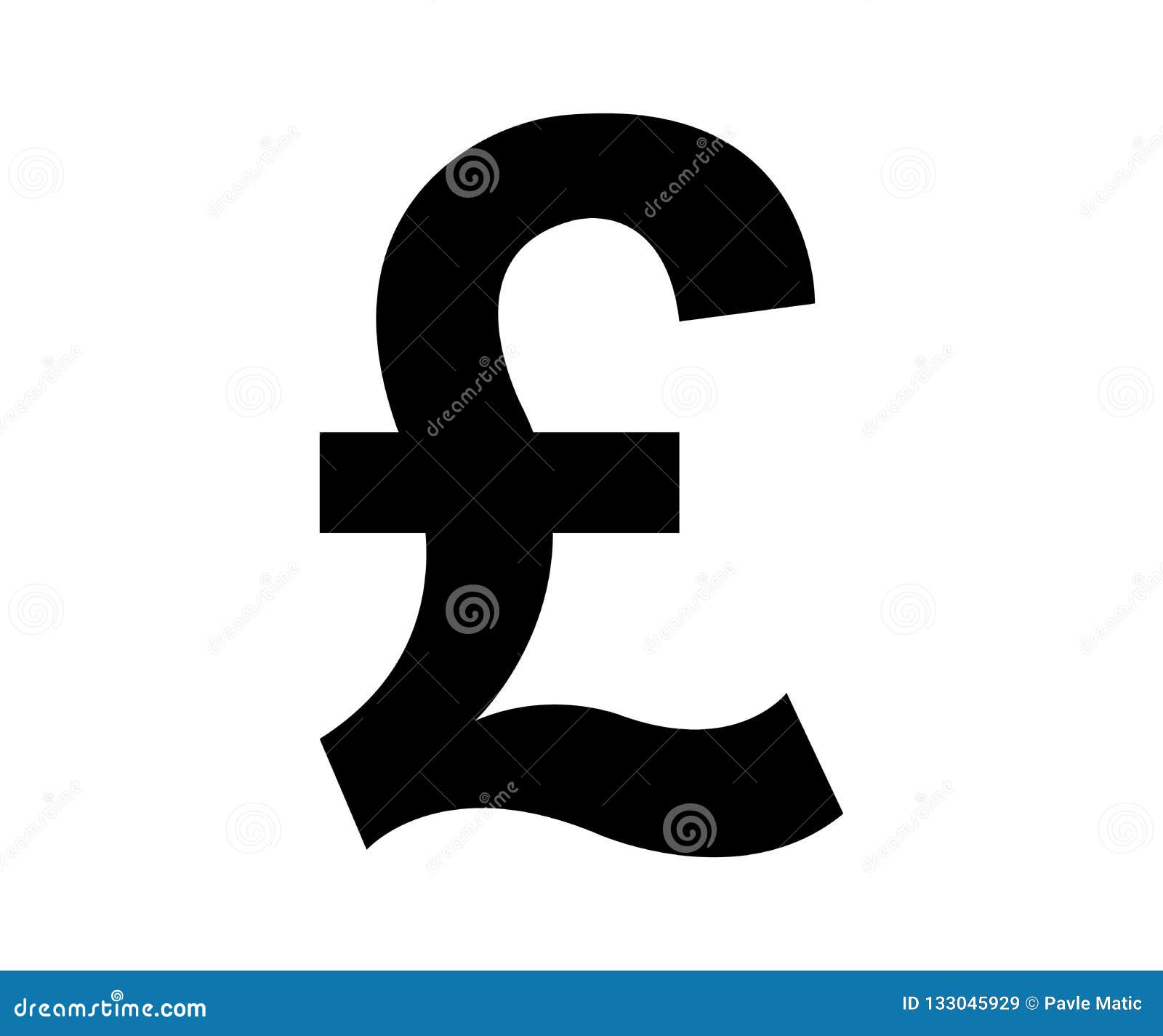 Black Sign Of A British Pound Stock Vector Illustration Of