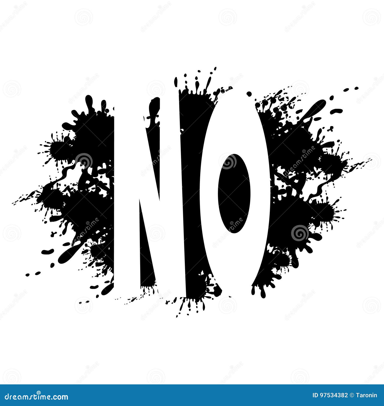 Black sign no. stock vector. Illustration of design, blotch 97534382