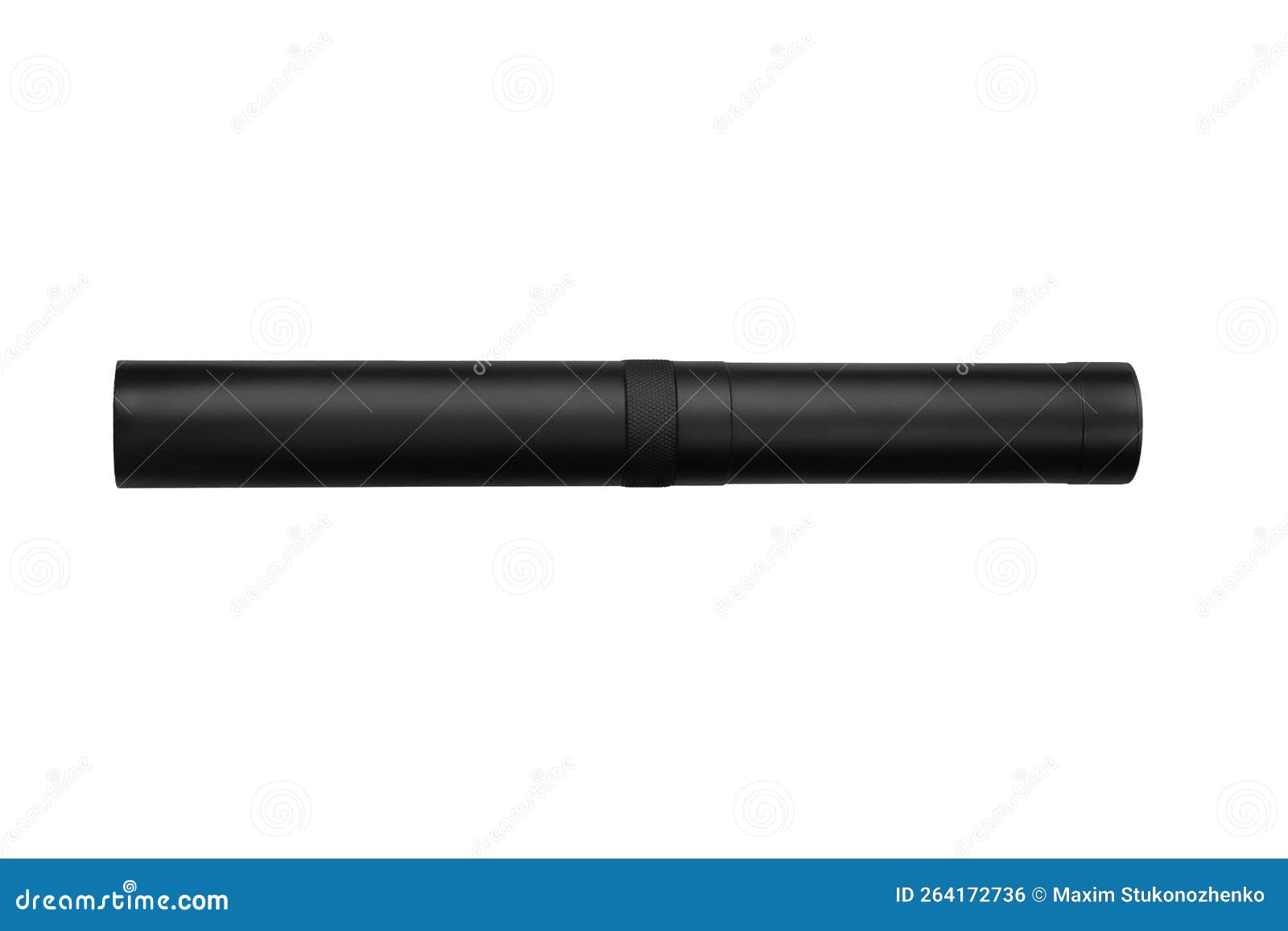 Black Silencer For Weapons. Suppressor That Is At The End Of An Assault