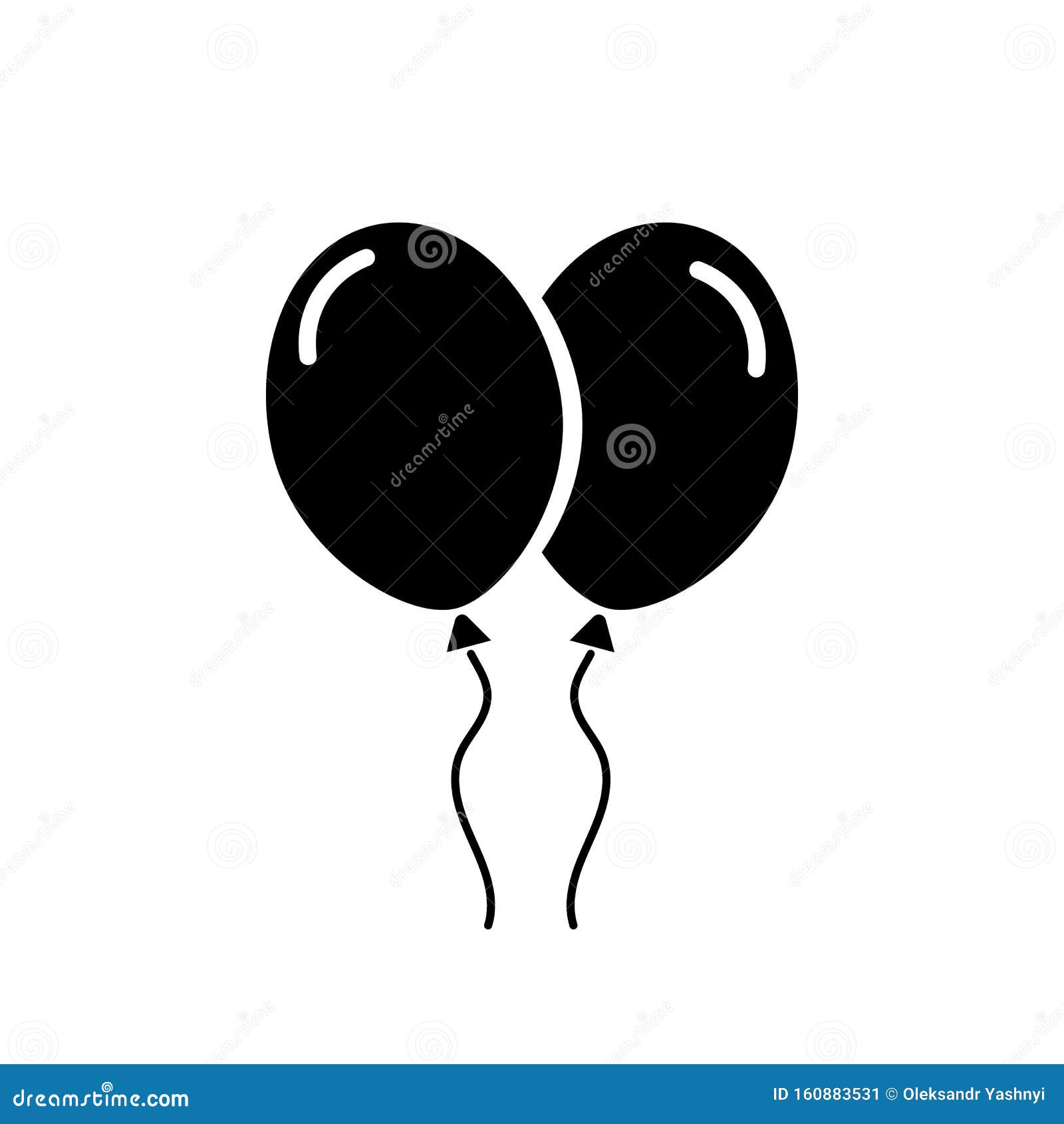 Download Black Silhouette Of Balloons. Simple Icon. Holiday ...