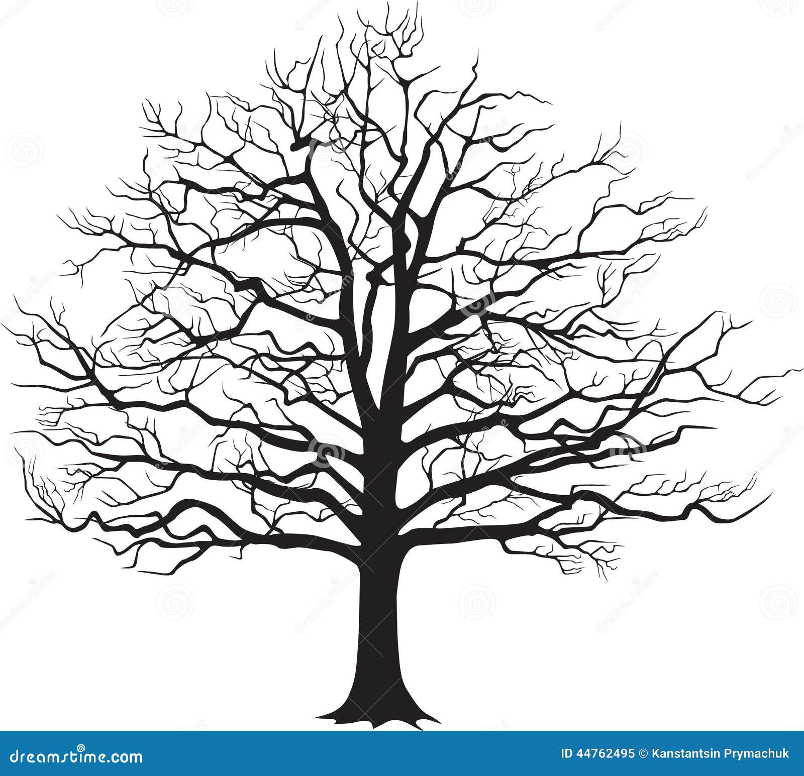 Black Silhouette Bare Tree . Vector Illustration Stock Vector