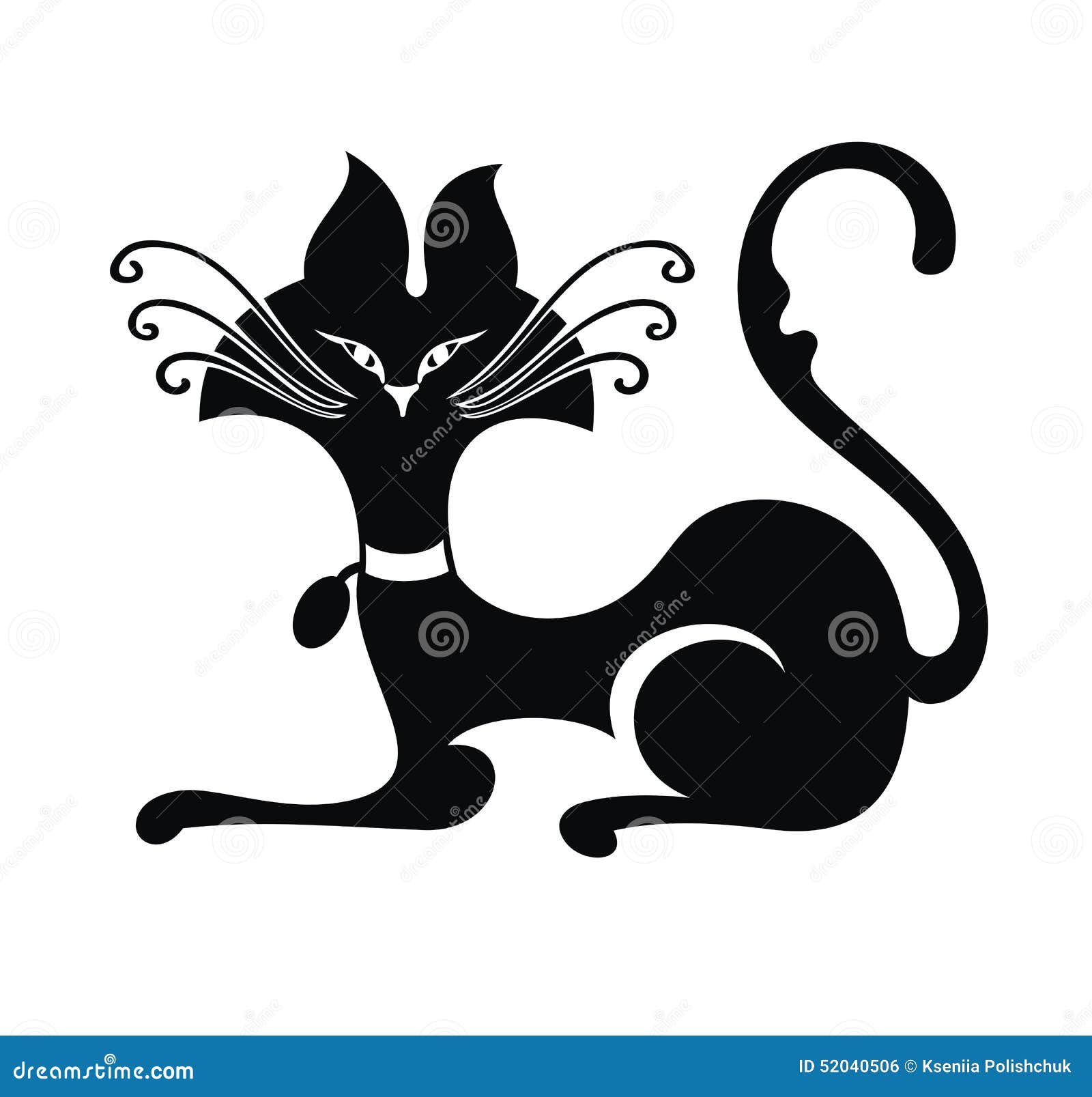 Black silhouette of cat stock vector. Illustration of shape - 52040506