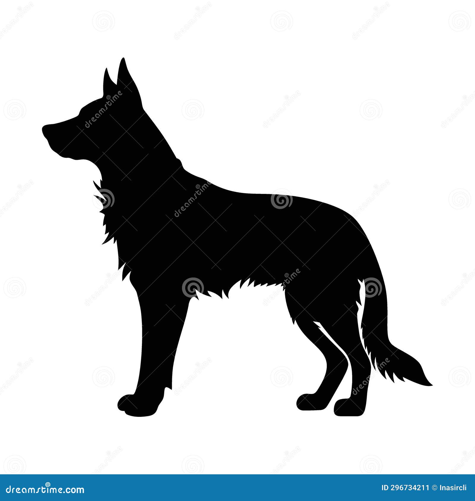 Black silhouette of a Dog stock vector. Illustration of domestic ...