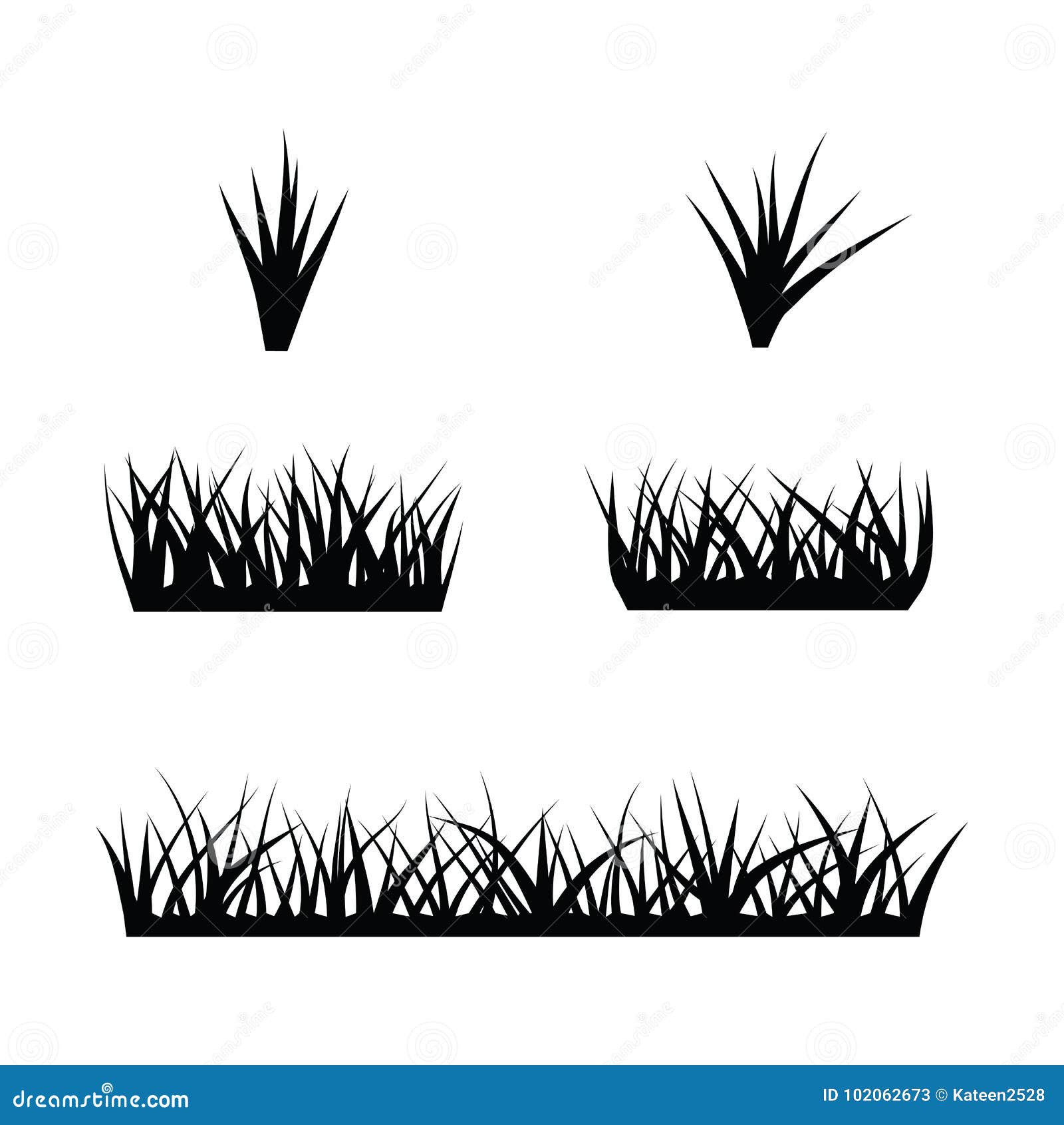 Black silhouette of grass stock vector. Illustration of nature - 102062673