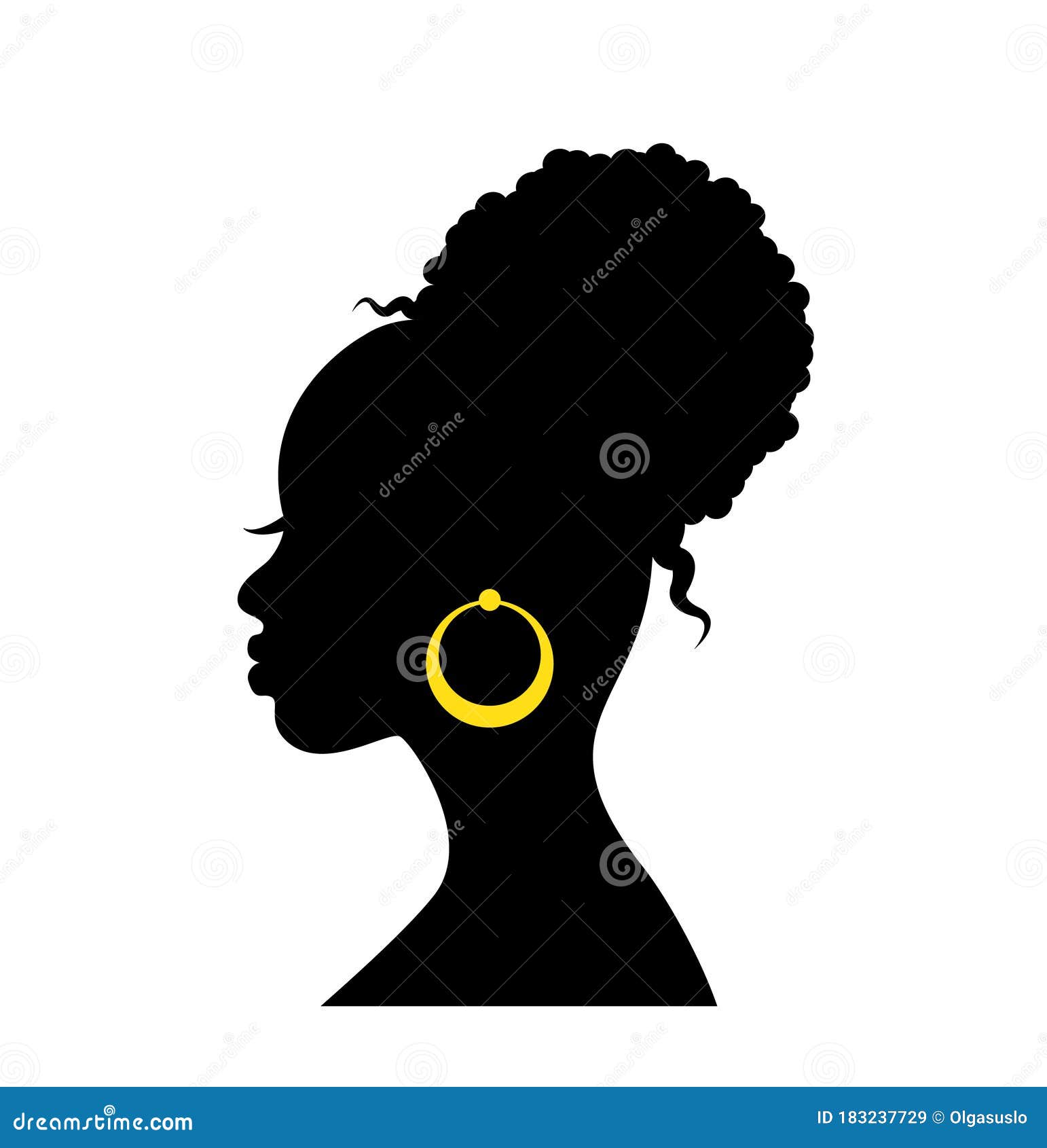 Download Black Silhouette Of The Head Of An African Woman In ...