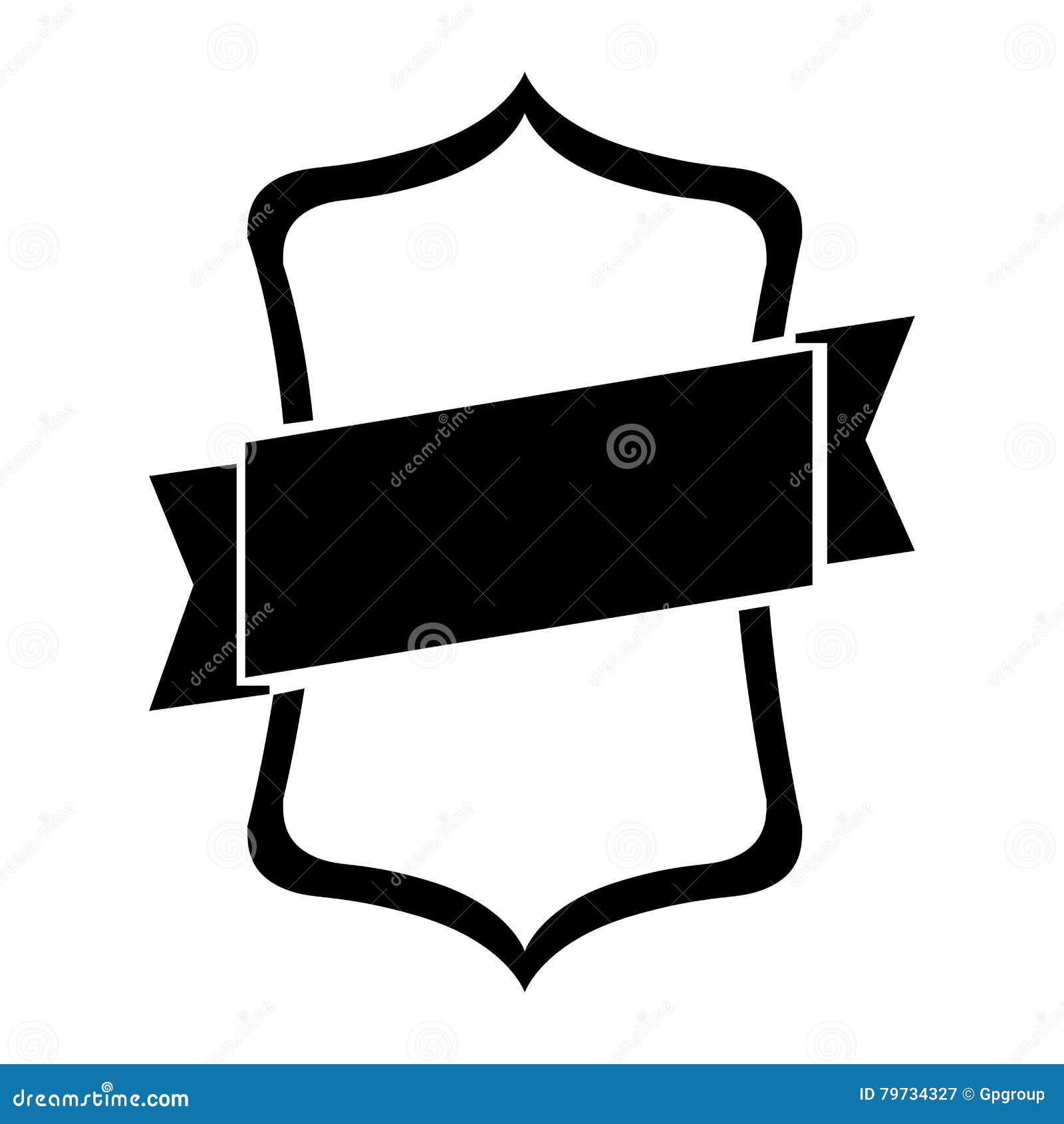 Black Silhouette Heraldic Coat of Arms with Label Stock Vector ...