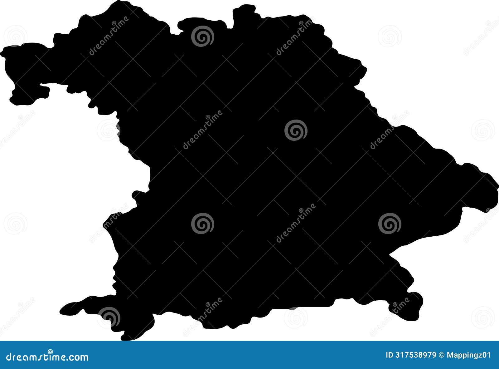 bayern germany silhouette map with transparent background