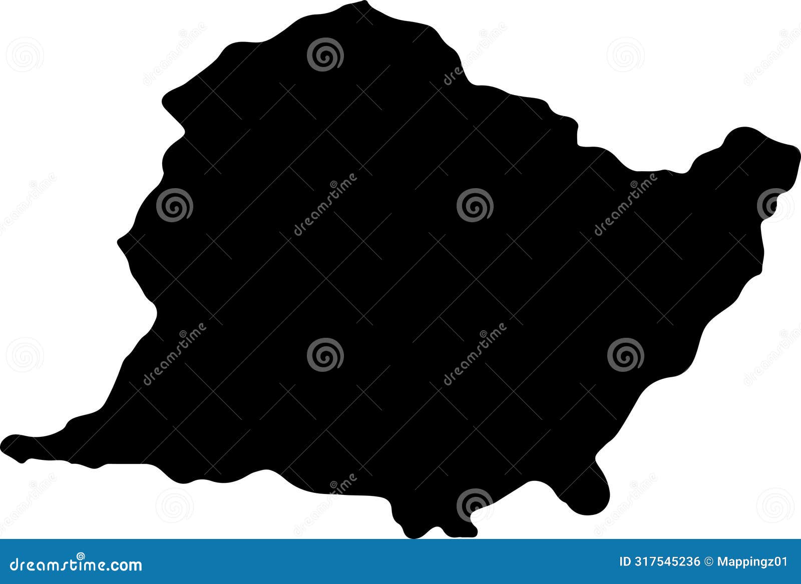 gandaki nepal silhouette map with transparent background