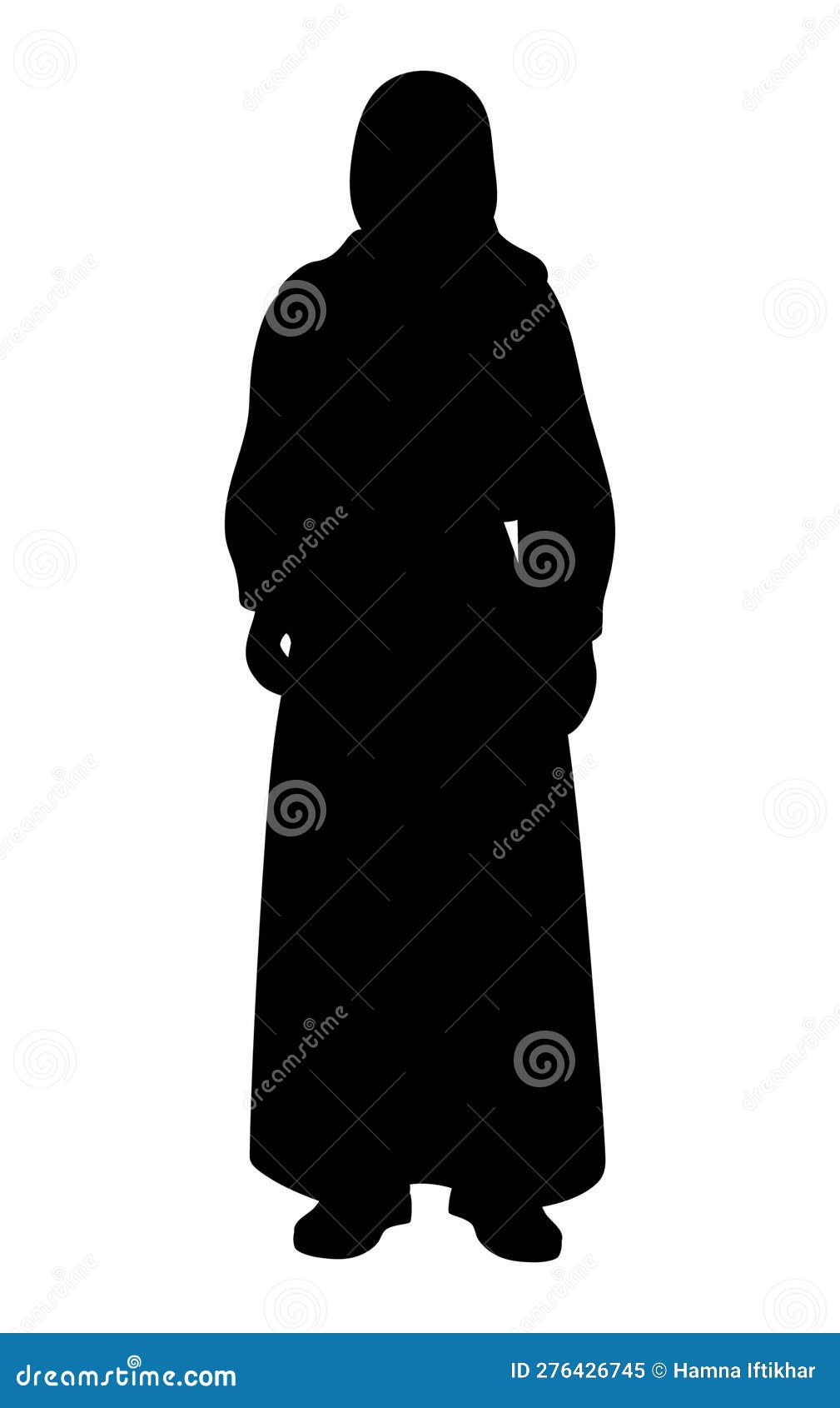 Black Silhouette of a Muslim Female Character, Woman Vector Stock ...