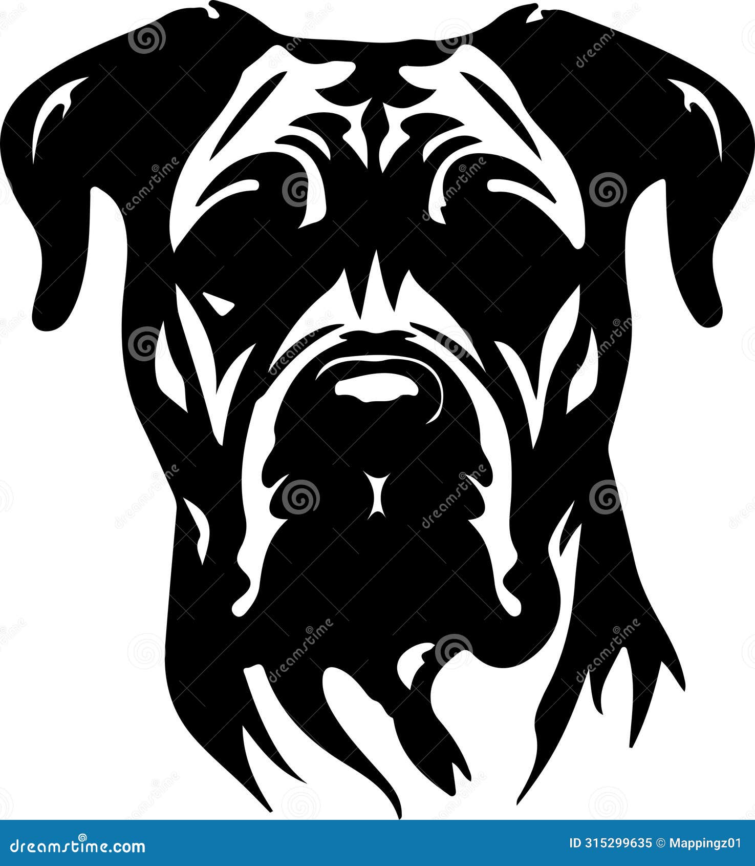 presa canario black silhouette generative ai