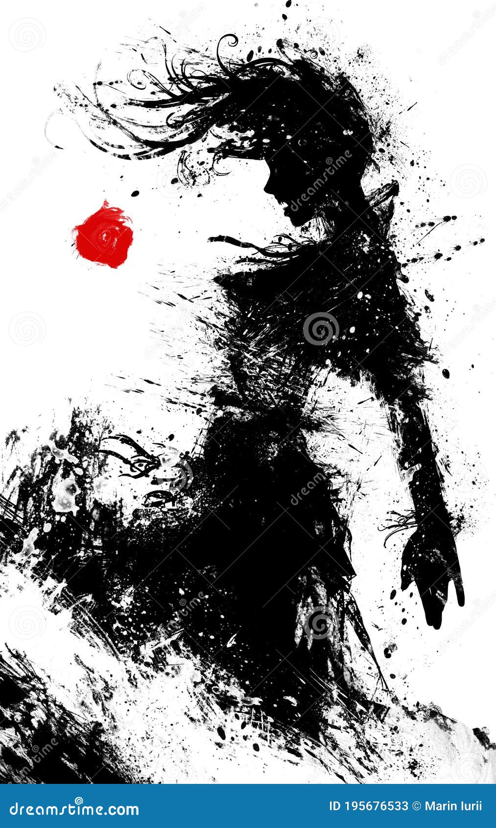 The Black Silhouette of a Sinister Vampinar Woman, in a Torn Dress, Stands  in Profile and Bares Her Sharp Teeth. 2D Stock Illustration - Illustration  of isolated, current: 195676533