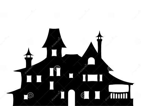 Black Silhouette of a Victorian House. Vector Illustration. Stock ...