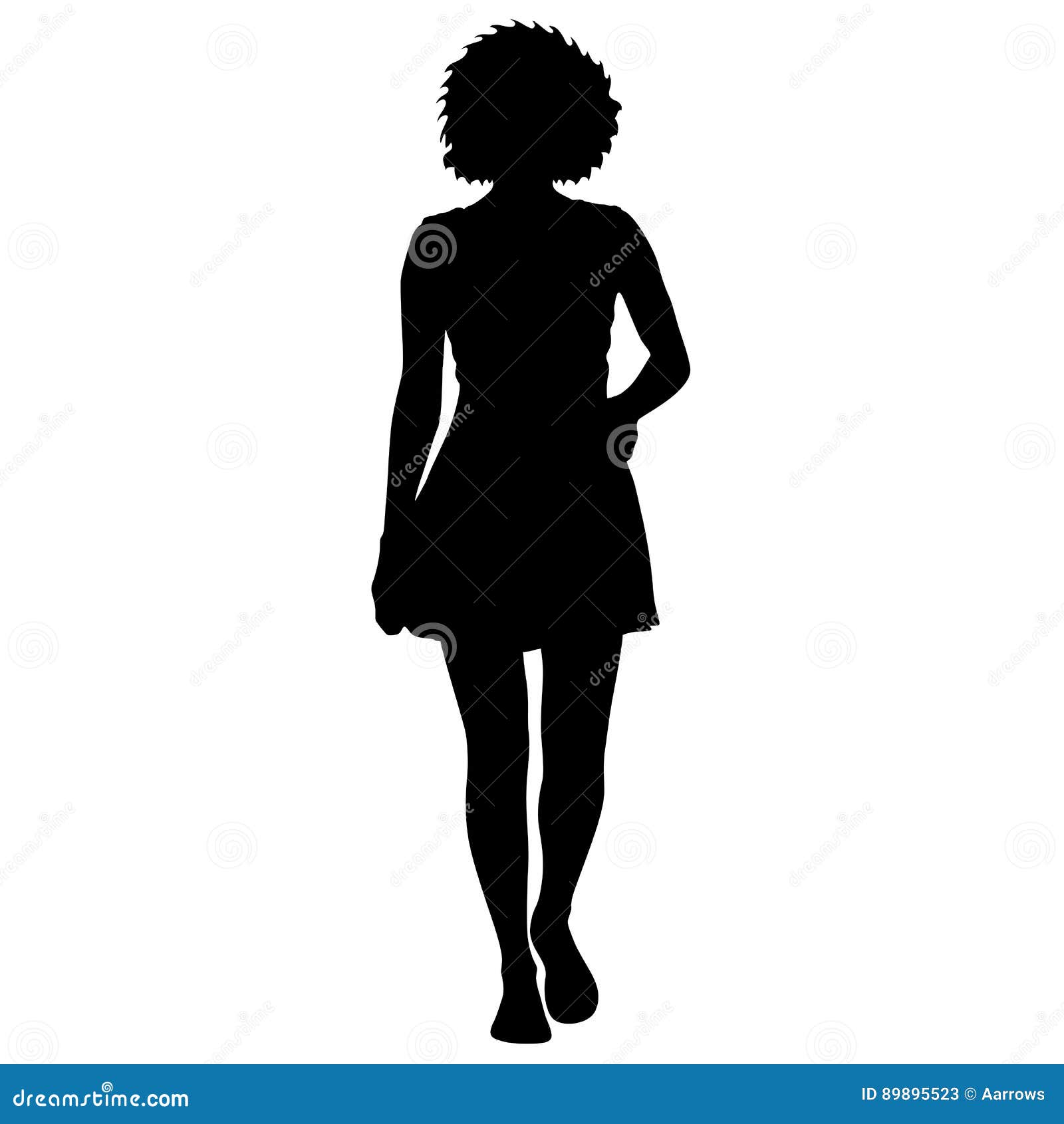 Black Silhouette Woman Standing People On White Background Cartoon Vector