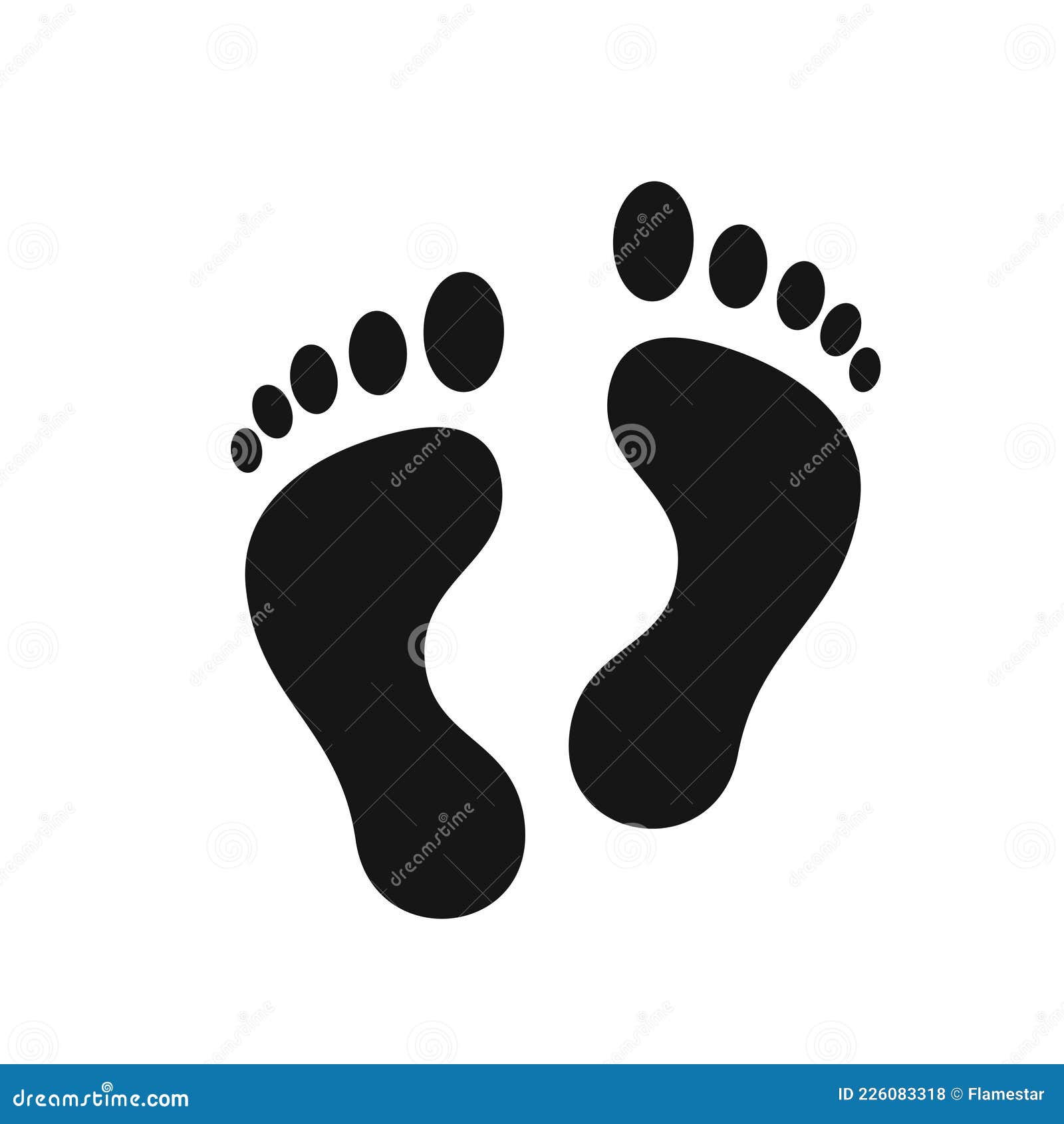 Black Silhouettes Footprint Isolated on White Background. Vector Stock ...