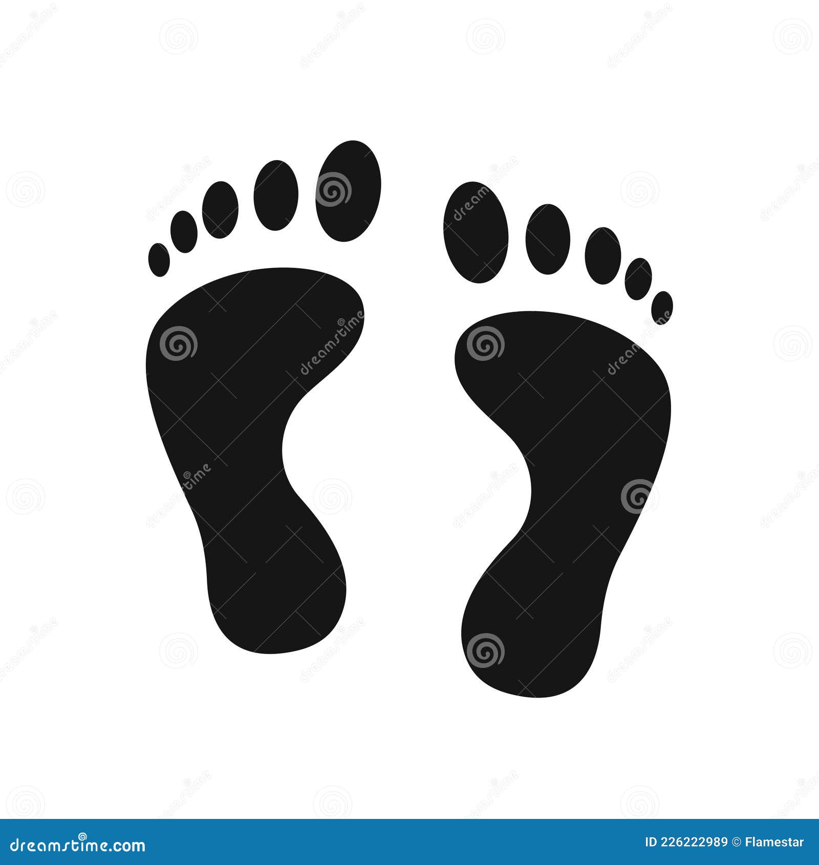 Black Silhouettes Footprint Isolated on White. Vector Stock Vector ...