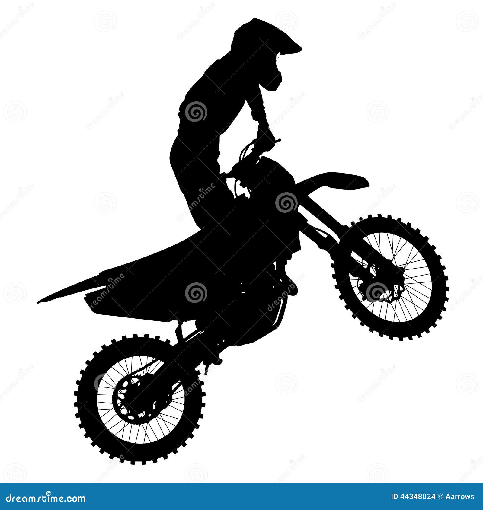 black silhouettes motocross rider on a motorcycle