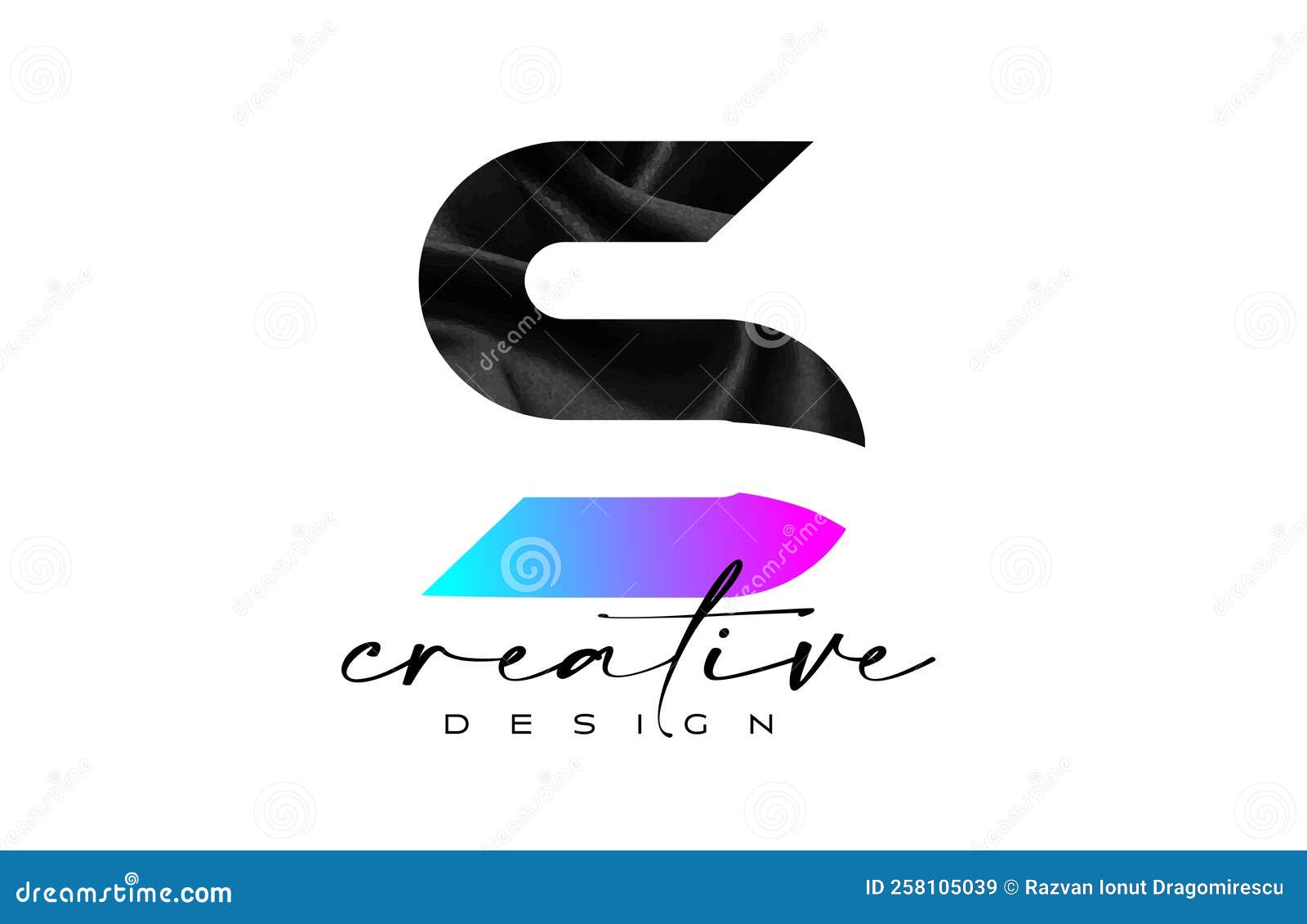 Black Silk Letter S Logo Design with Textile Material Texture and ...