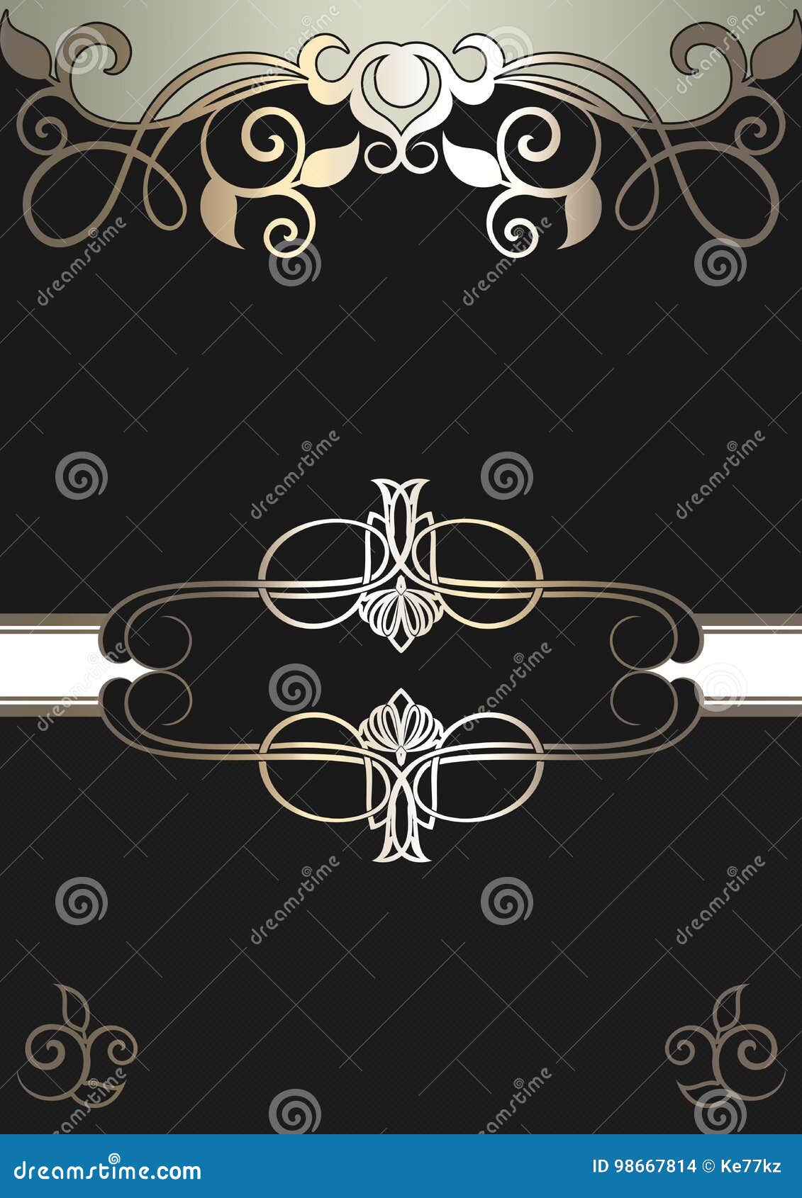 Black and Silver Vintage Background. Stock Illustration Illustration