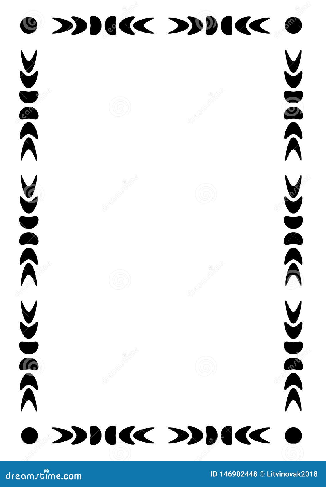 Black Simple Decorative Frame on White Background. Can Be Used in the  Design of Postcards, Posters A4 Stock Illustration - Illustration of  border, drawing: 146902448