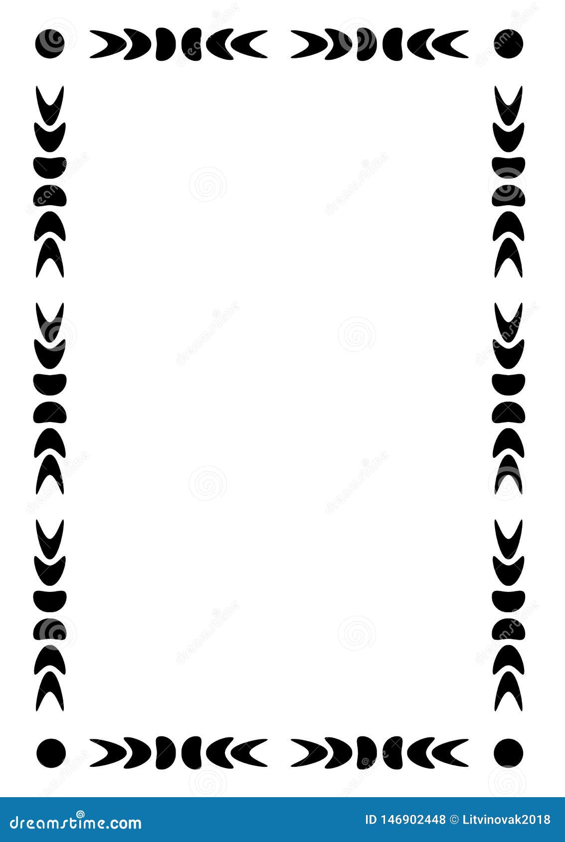 Black Simple Decorative Frame on White Background. Can Be Used in the  Design of Postcards, Posters A4 Stock Illustration - Illustration of border,  drawing: 146902448