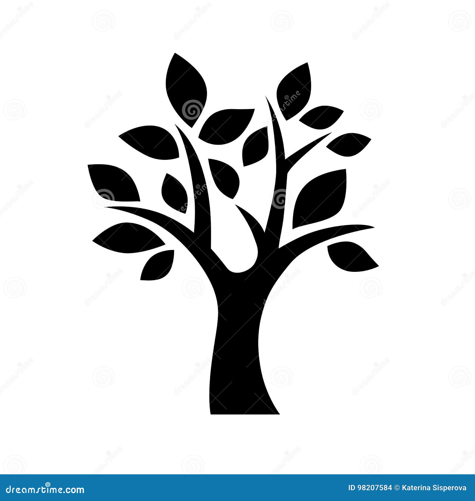 Stencil Tree Silhouette Decorative Simple Tree Stock Vector (Royalty Free)  617378129