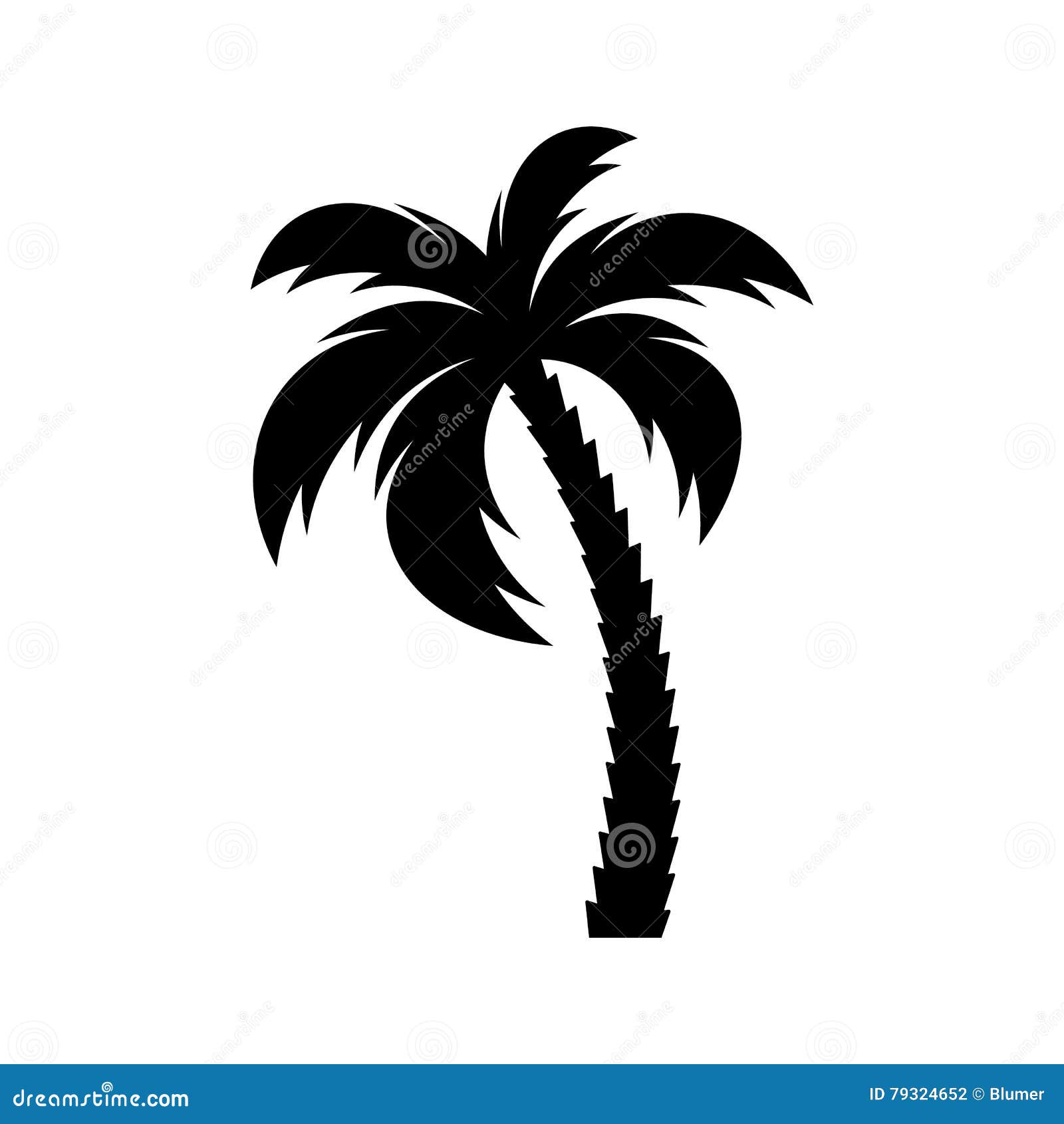 black single palm tree icon