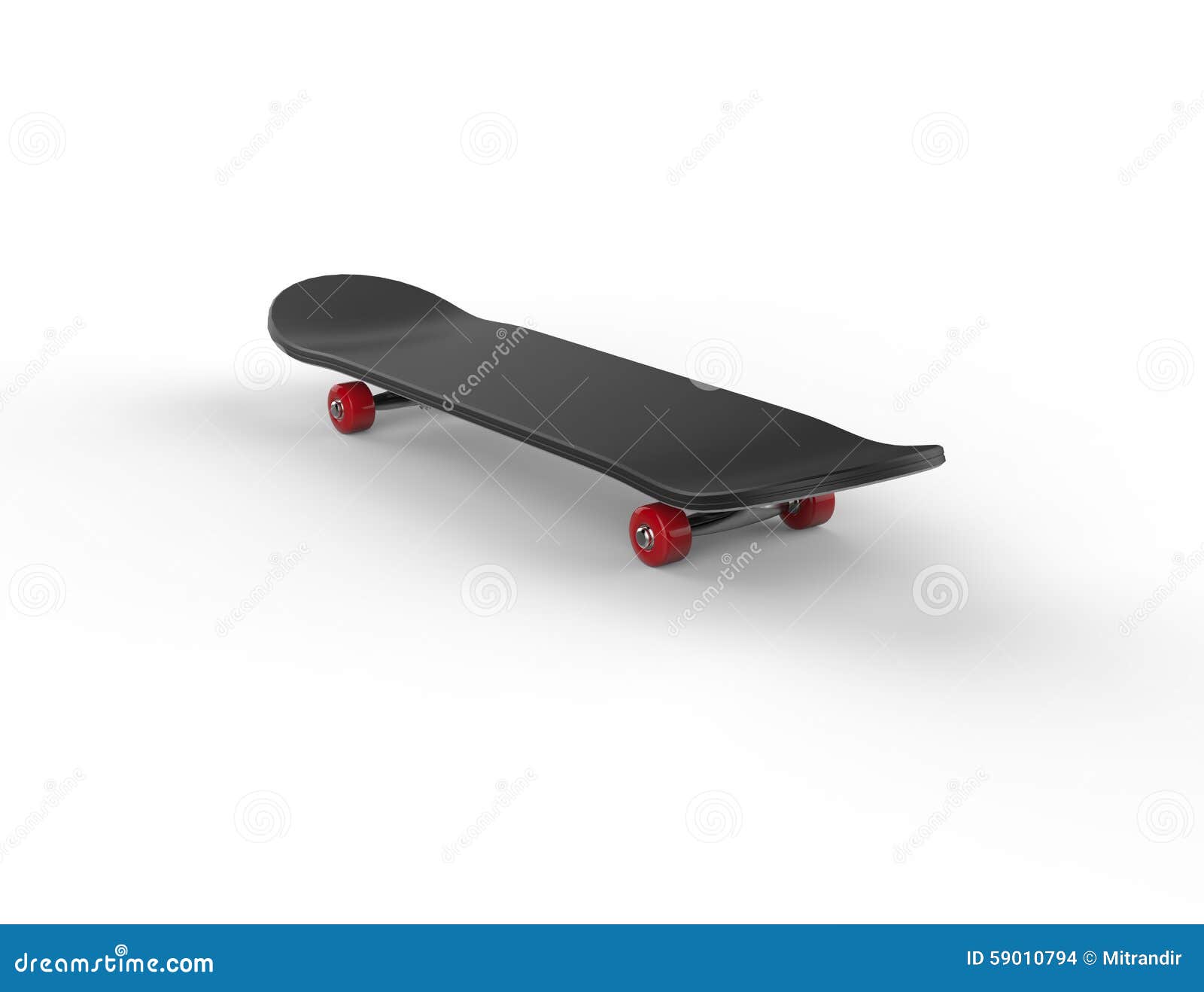 Black Skateboard with Red Wheels Stock Illustration Illustration of