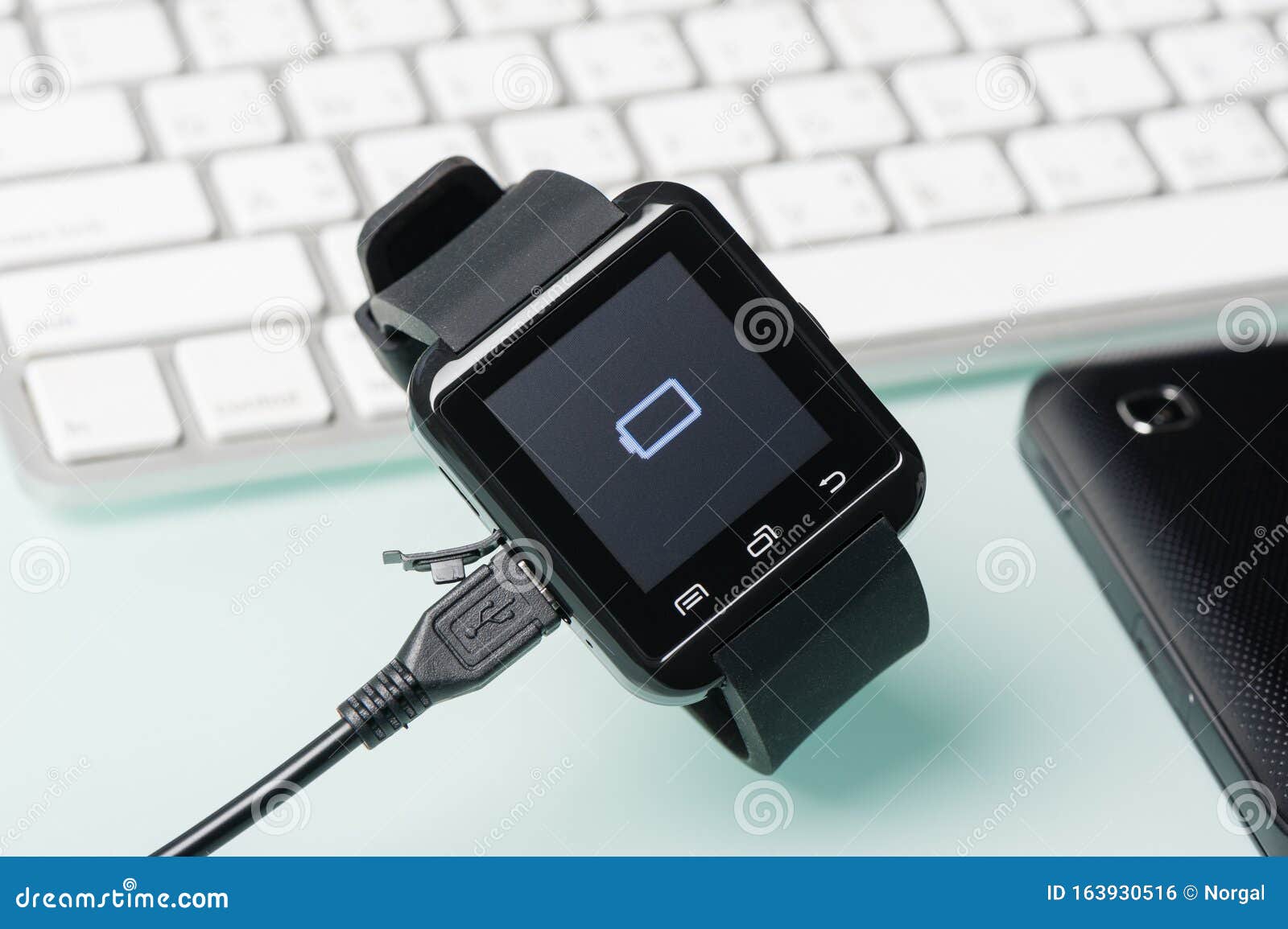 Black smart watch stock photo. Image of wrist, rich - 163930516