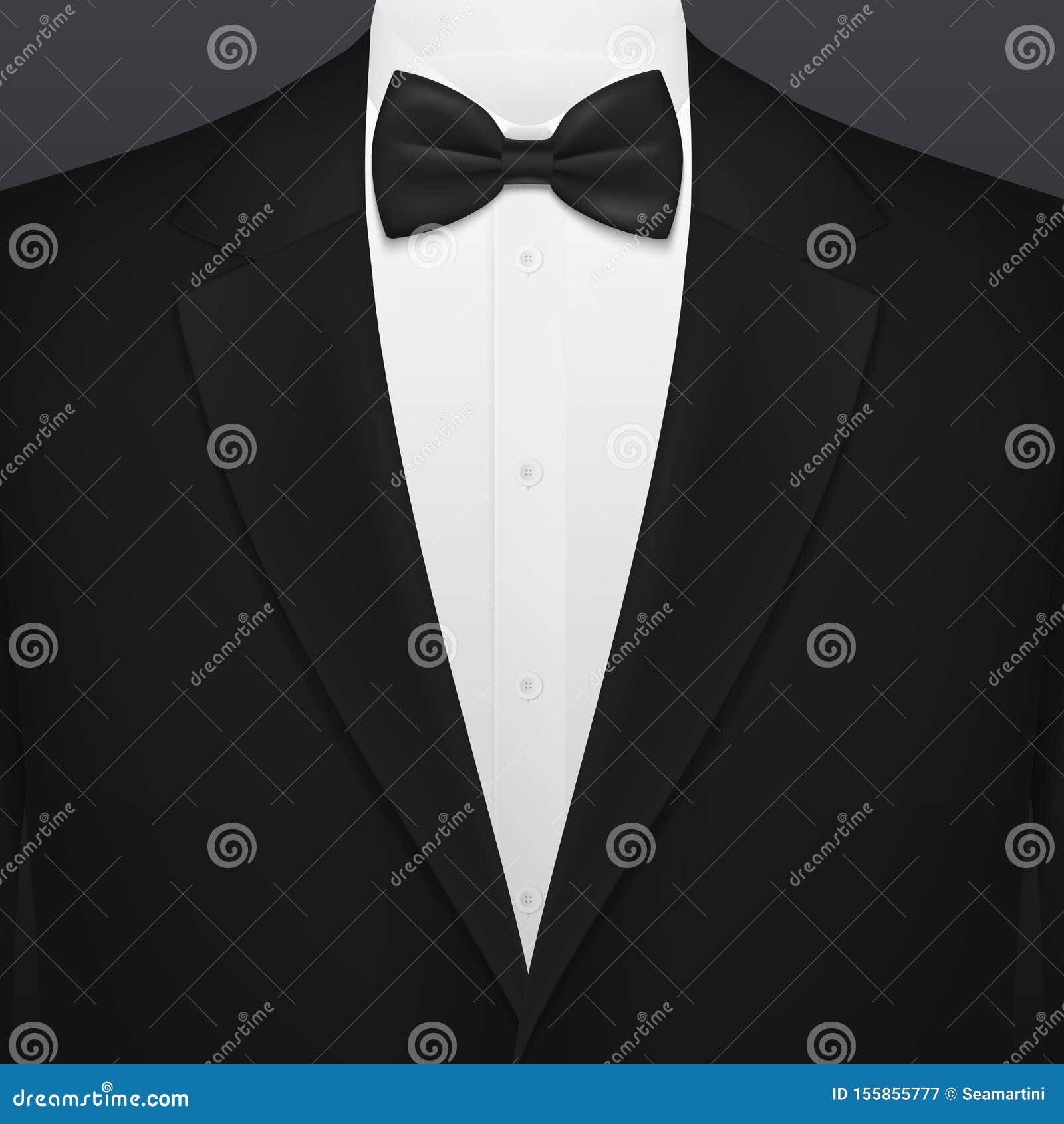 Black Smoking Suit, Gentleman Tuxedo with Necktie Stock Vector ...