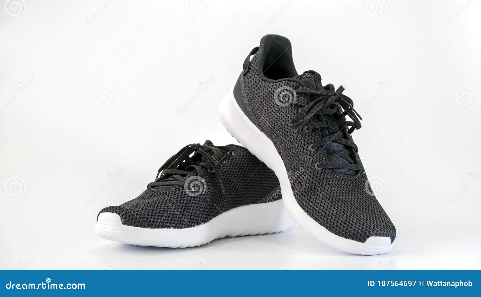 Black Sneakers Running Shoes Stock Image - Image of background, foot ...