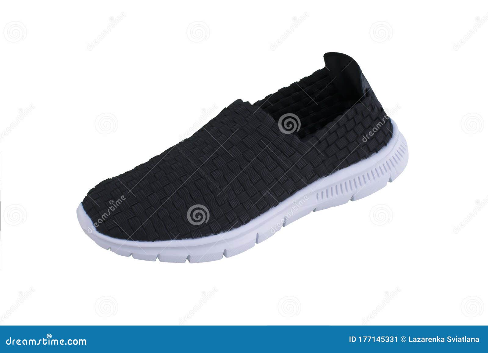 Black Sneakers on White Soles. Stock Image - Image of white, footwear ...