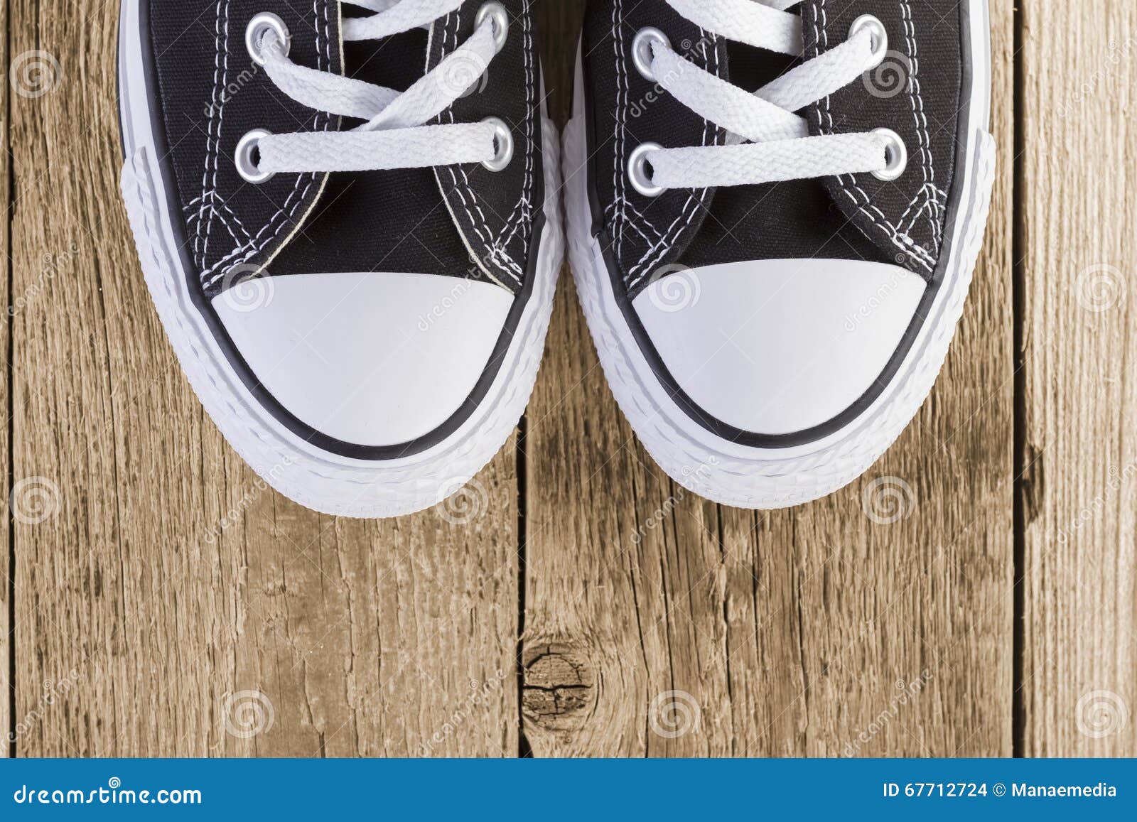 Black Sneakers on Wood Background Stock Photo - Image of apparel, boot ...