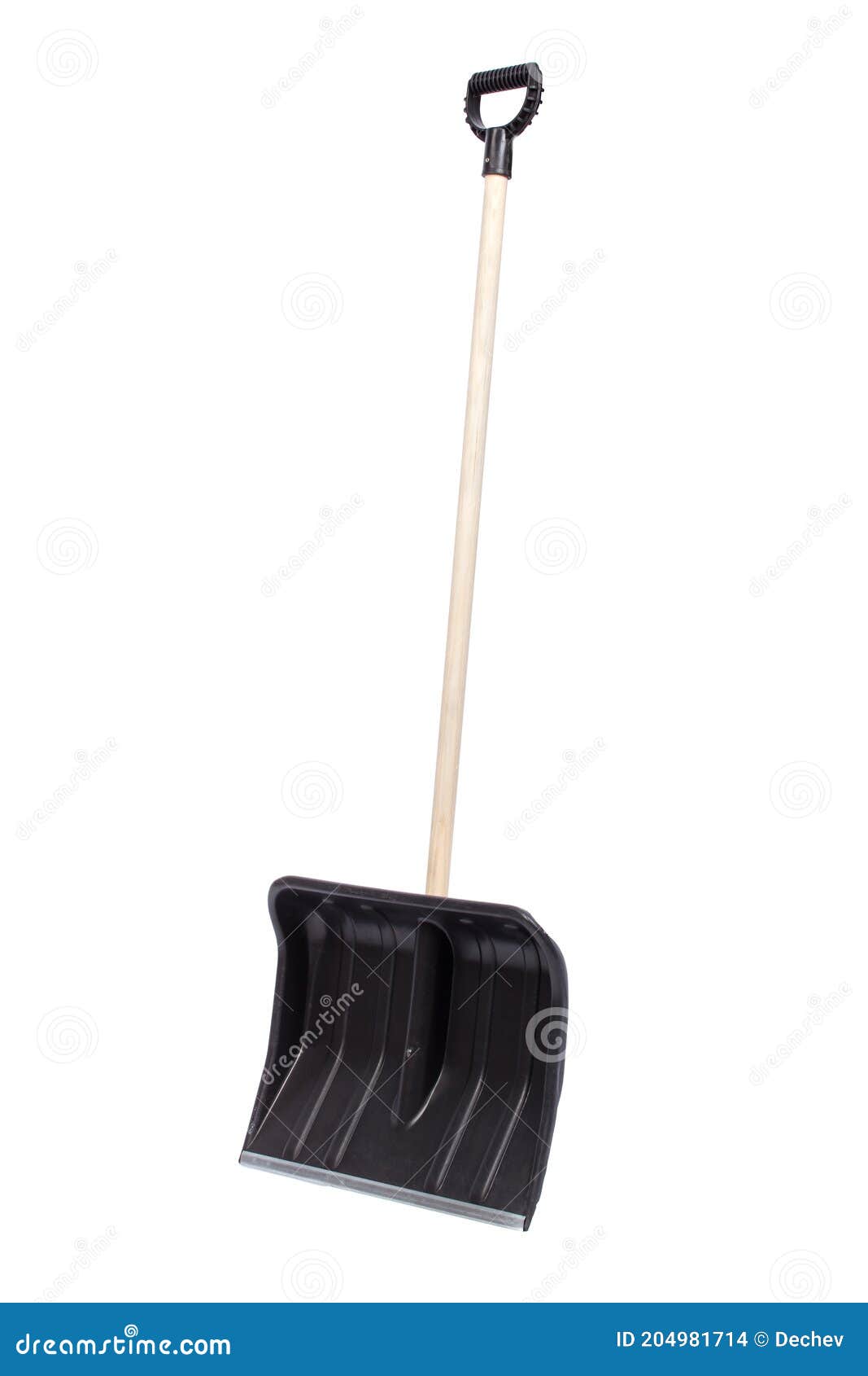 Black Snow Shovel, Isolated Stock Photo Image of vertical, white