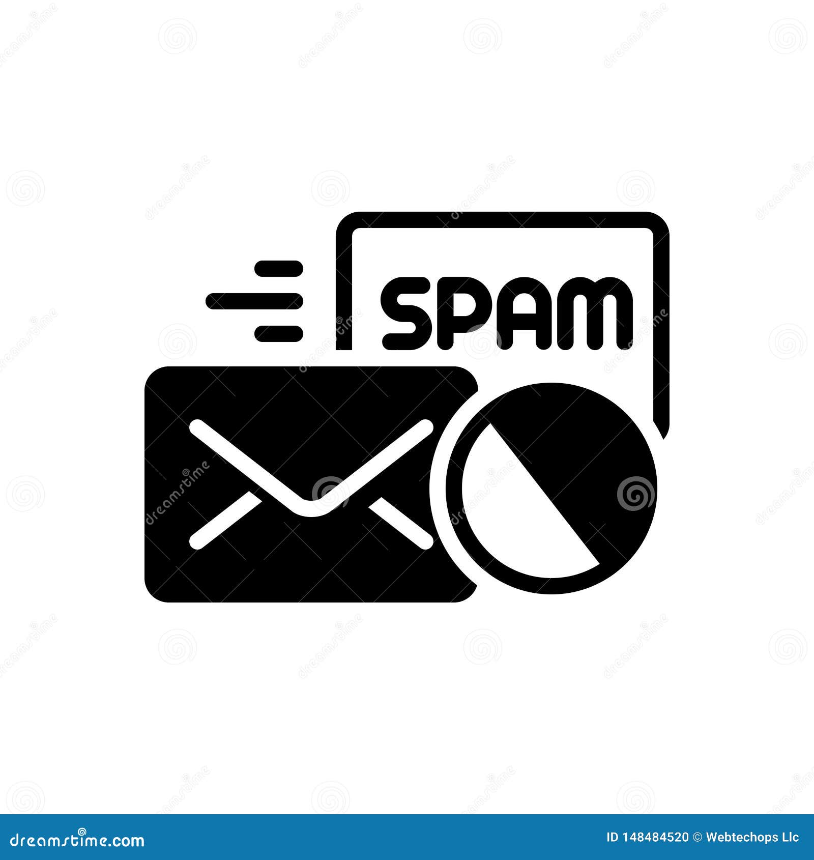 Black Solid Icon For Anti Spam Message And Communication Stock Vector Illustration Of 