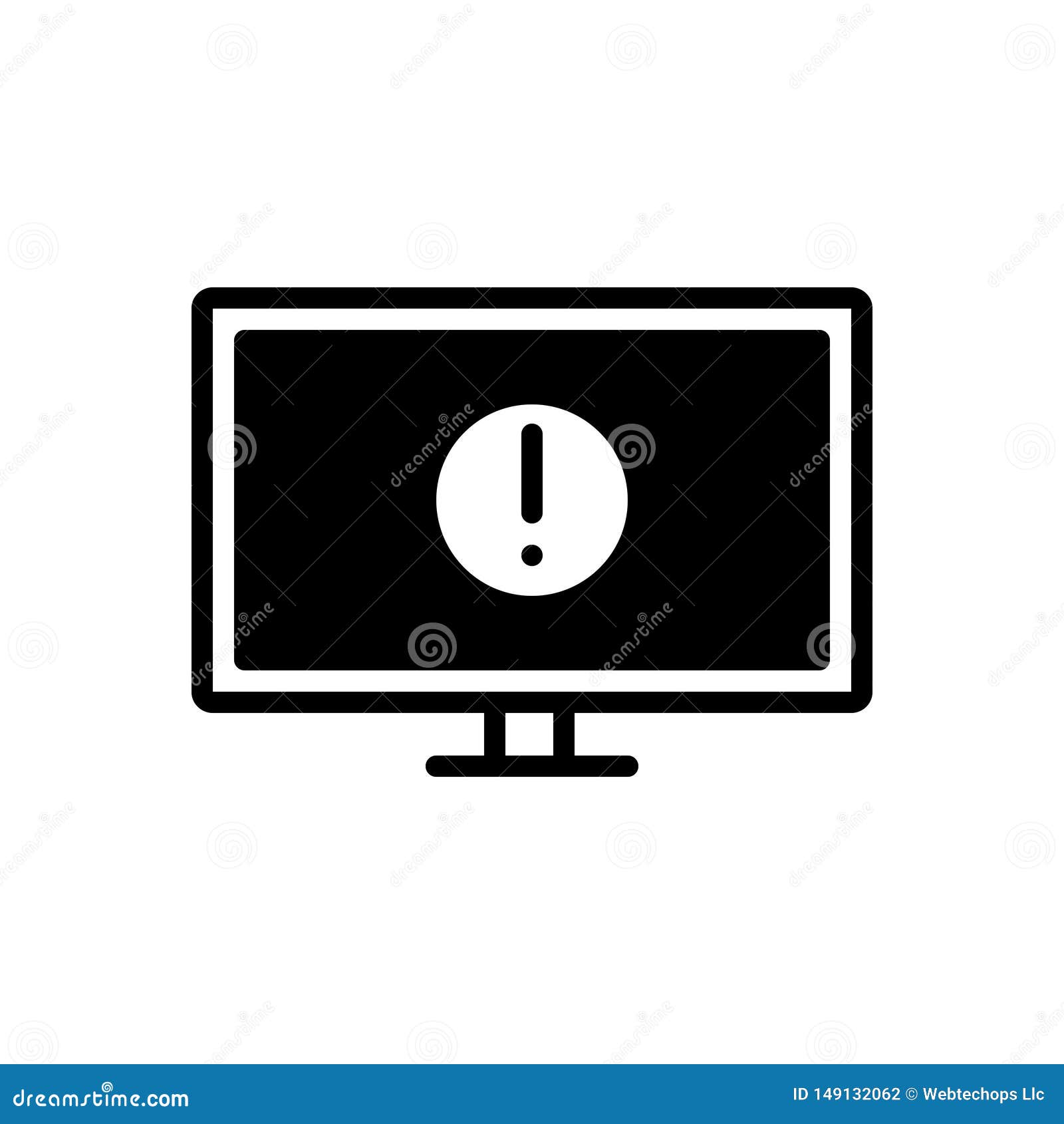 Black Solid Icon for Bluescreen, Error and Monitor Stock Vector ...