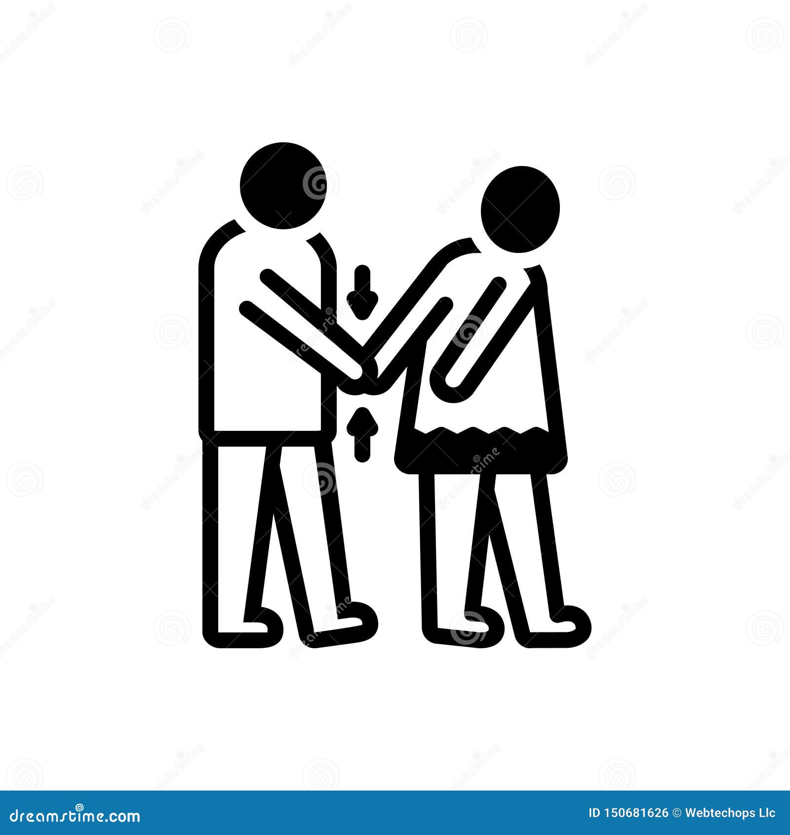 Black Solid Icon for Coercion, and Forcing Stock Vector Illustration