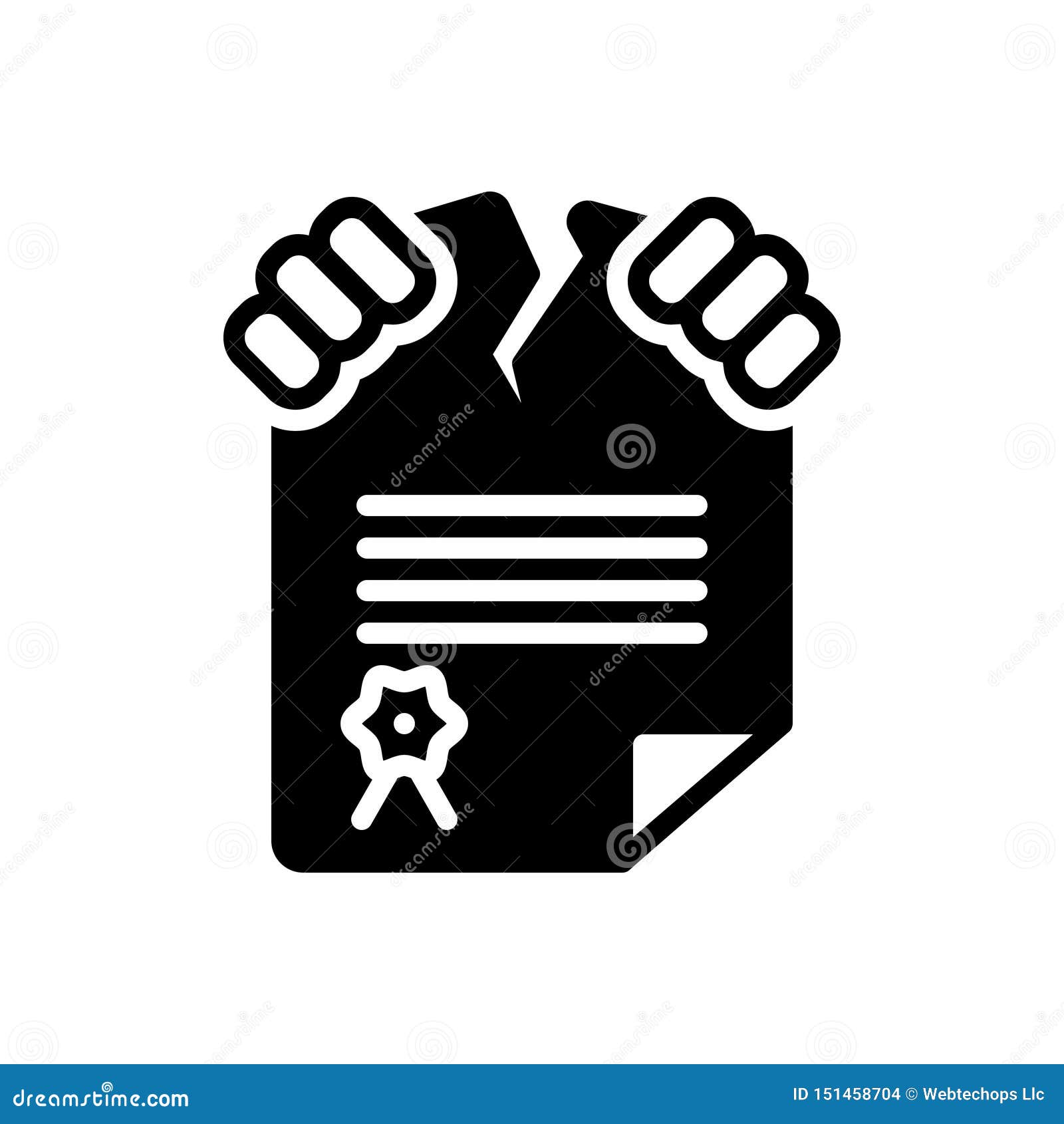 Black Solid Icon for Infringement, Violation and Breach Stock Vector