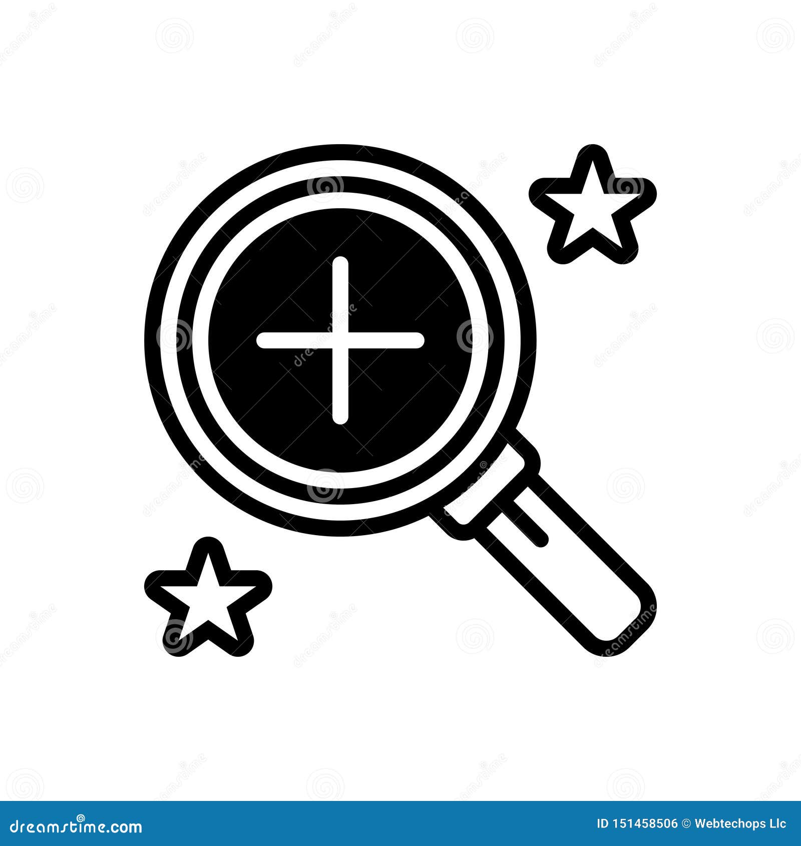 black solid icon for overview, inspection and oversight