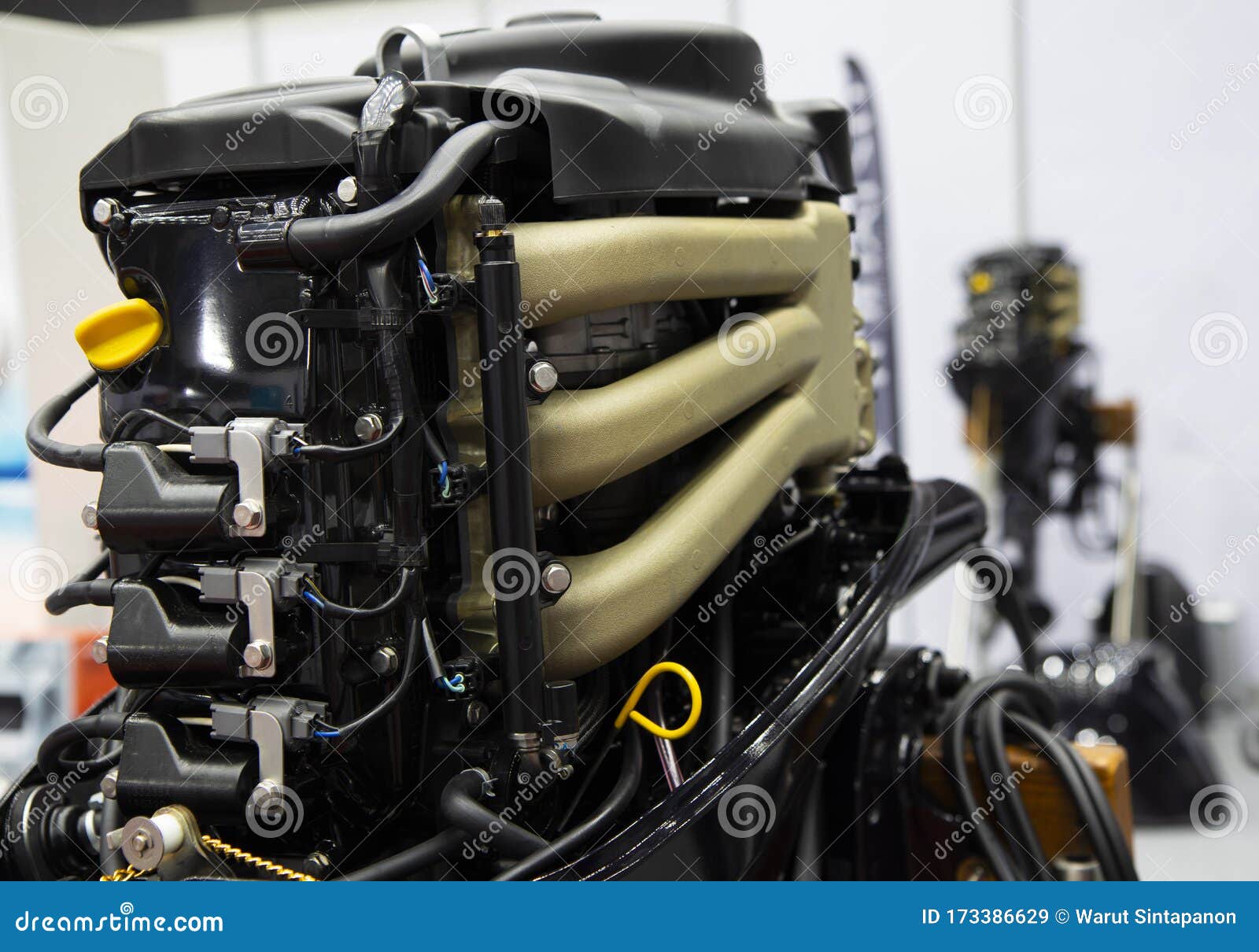 Black Speed Boat Marine Diesel Engine Stock Image Image of propeller, nautical 173386629