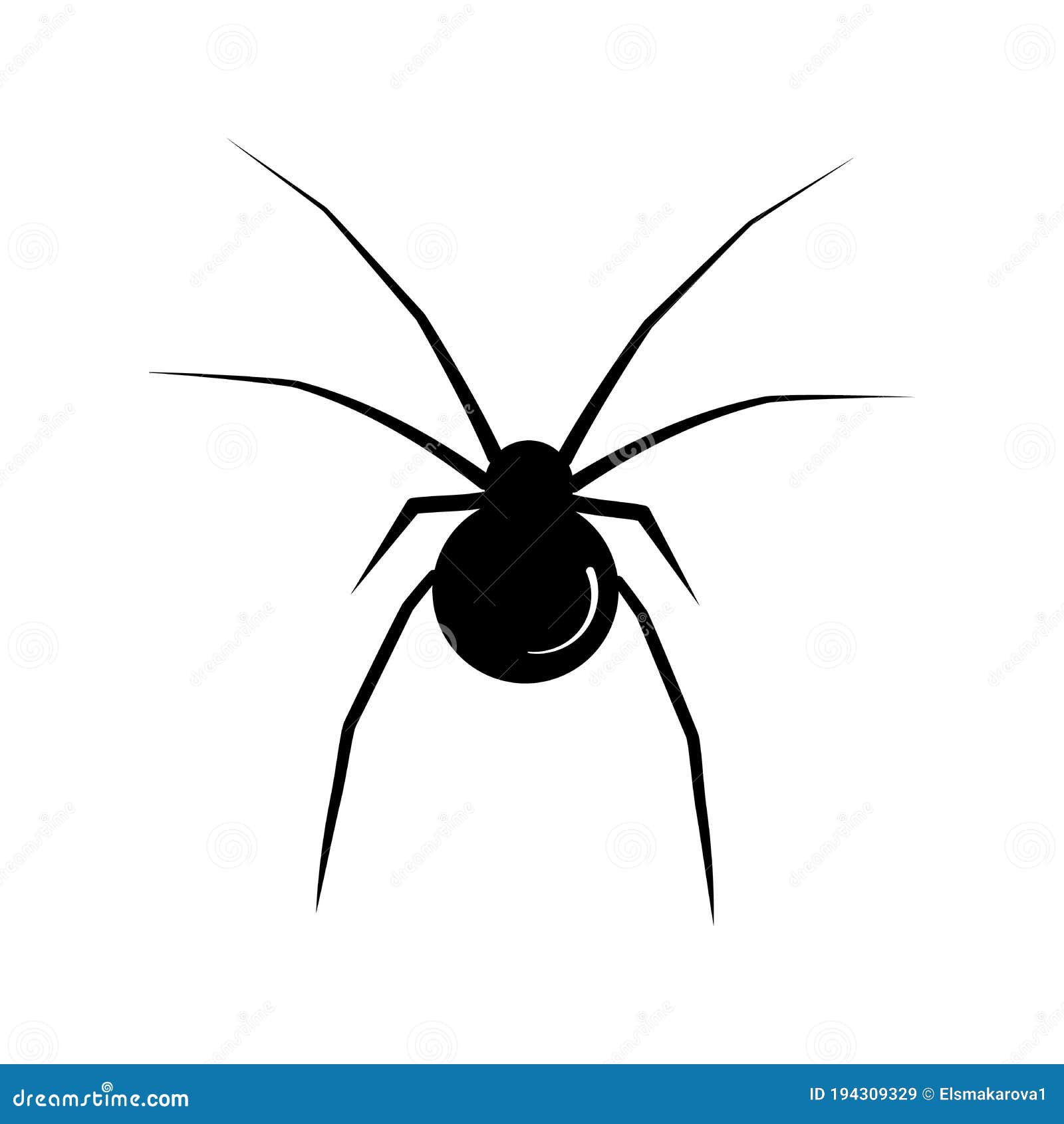 Black Spider on a White Background. Vector Illustration Stock Vector