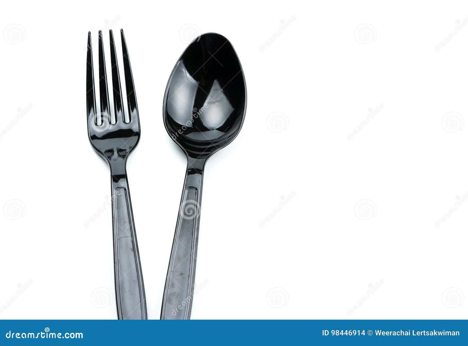Black spoon and black fork stock photo. Image of background 98446914