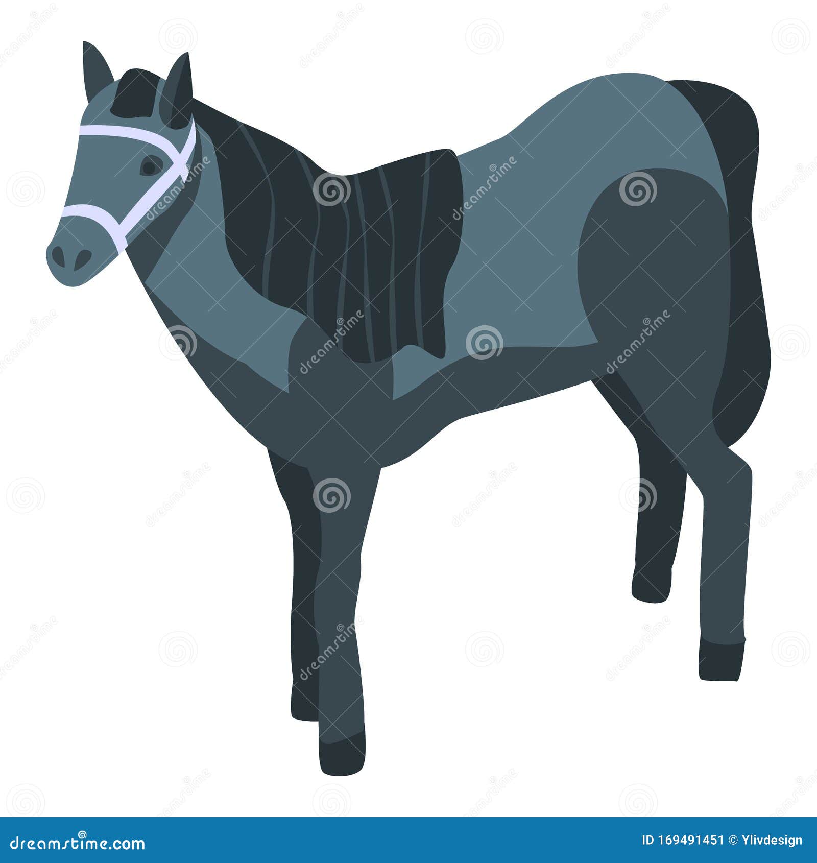 Black Sport Horse Icon, Isometric Style Stock Vector - Illustration of