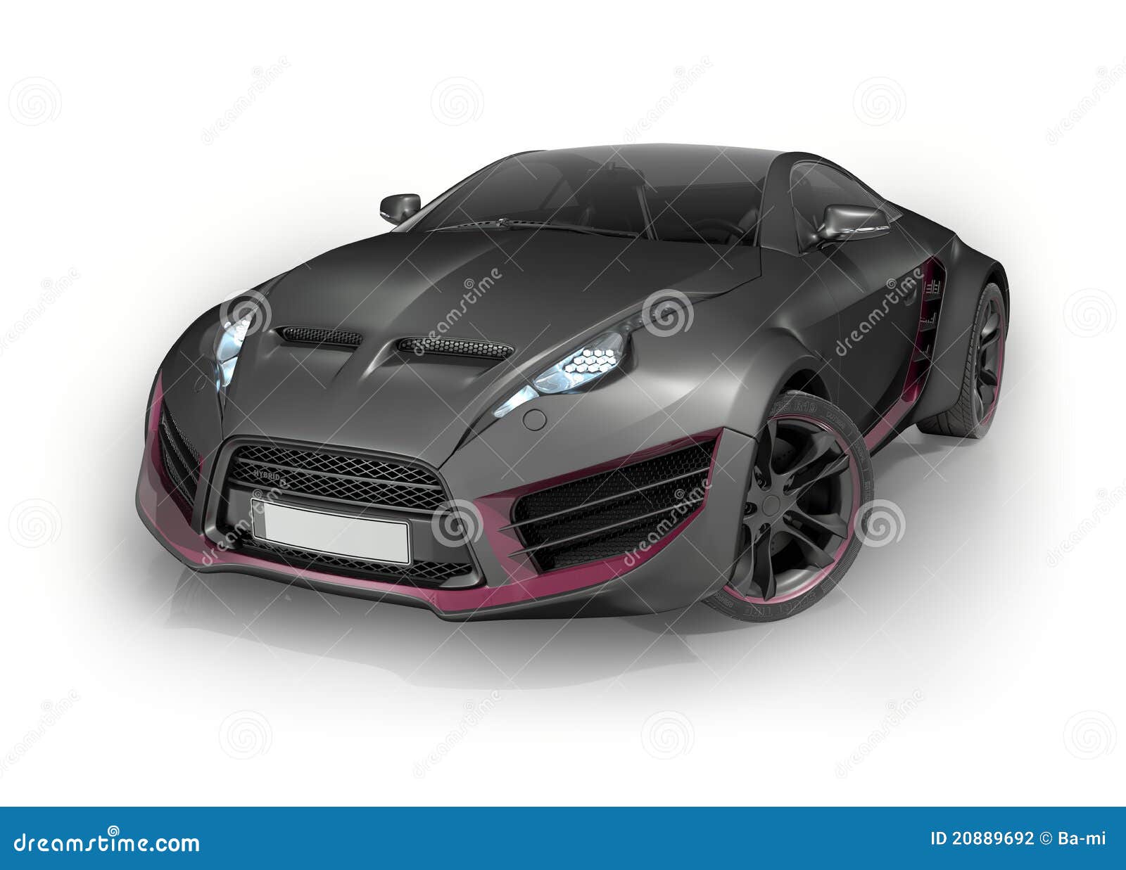 Black Sports Car on a White Background Stock Illustration