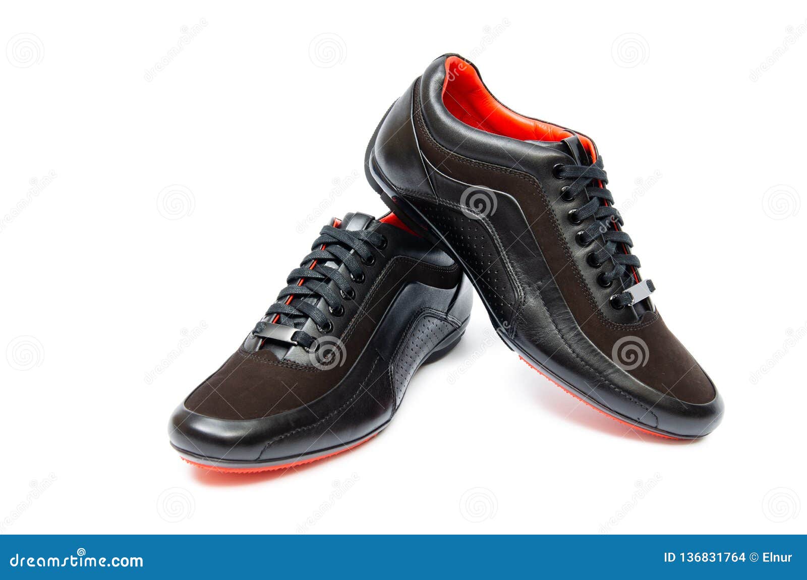 The Black Sporty Shoes Isolated on White Background Stock Photo - Image ...