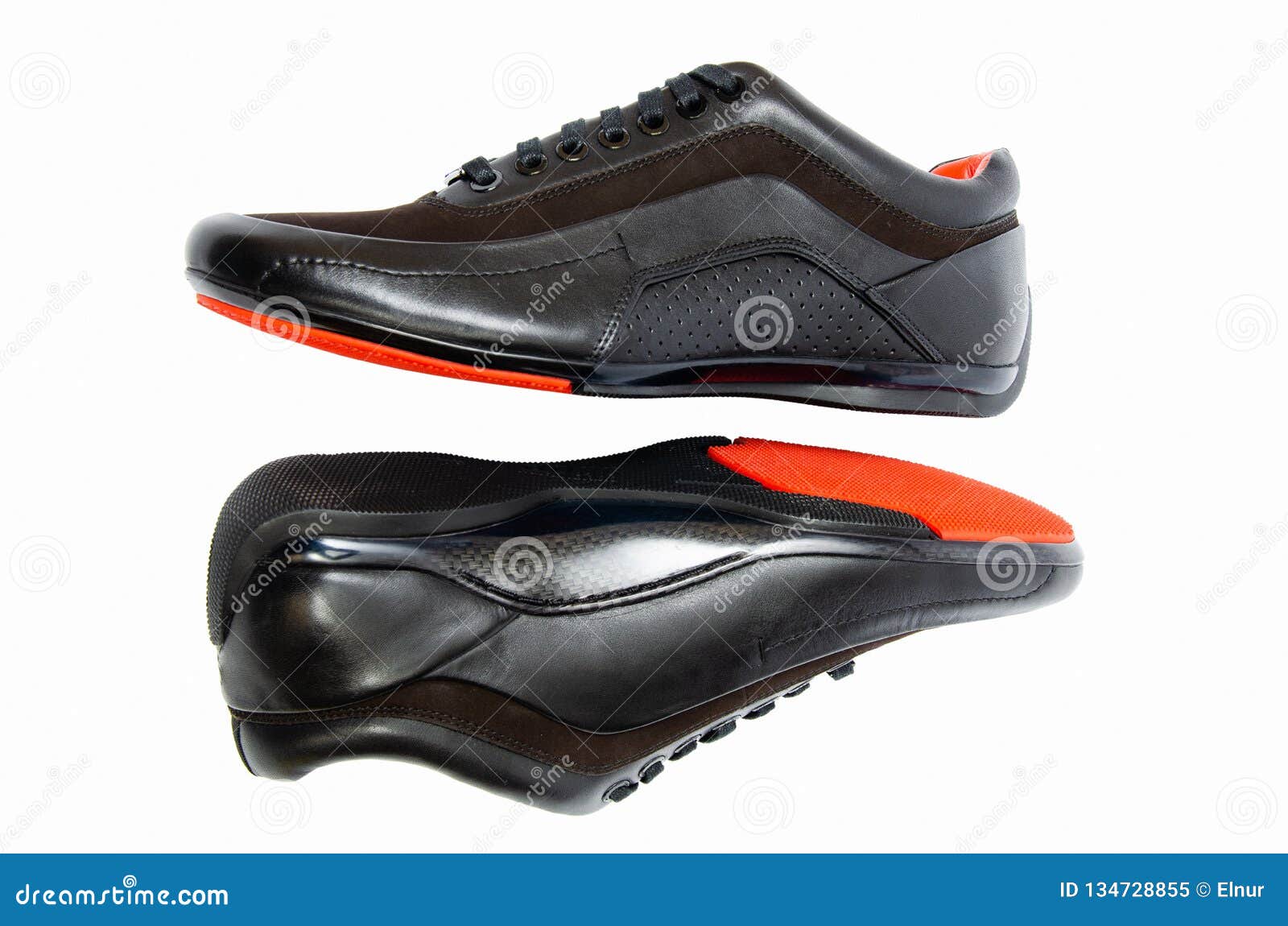 The Black Sporty Shoes Isolated on White Background Stock Image - Image ...