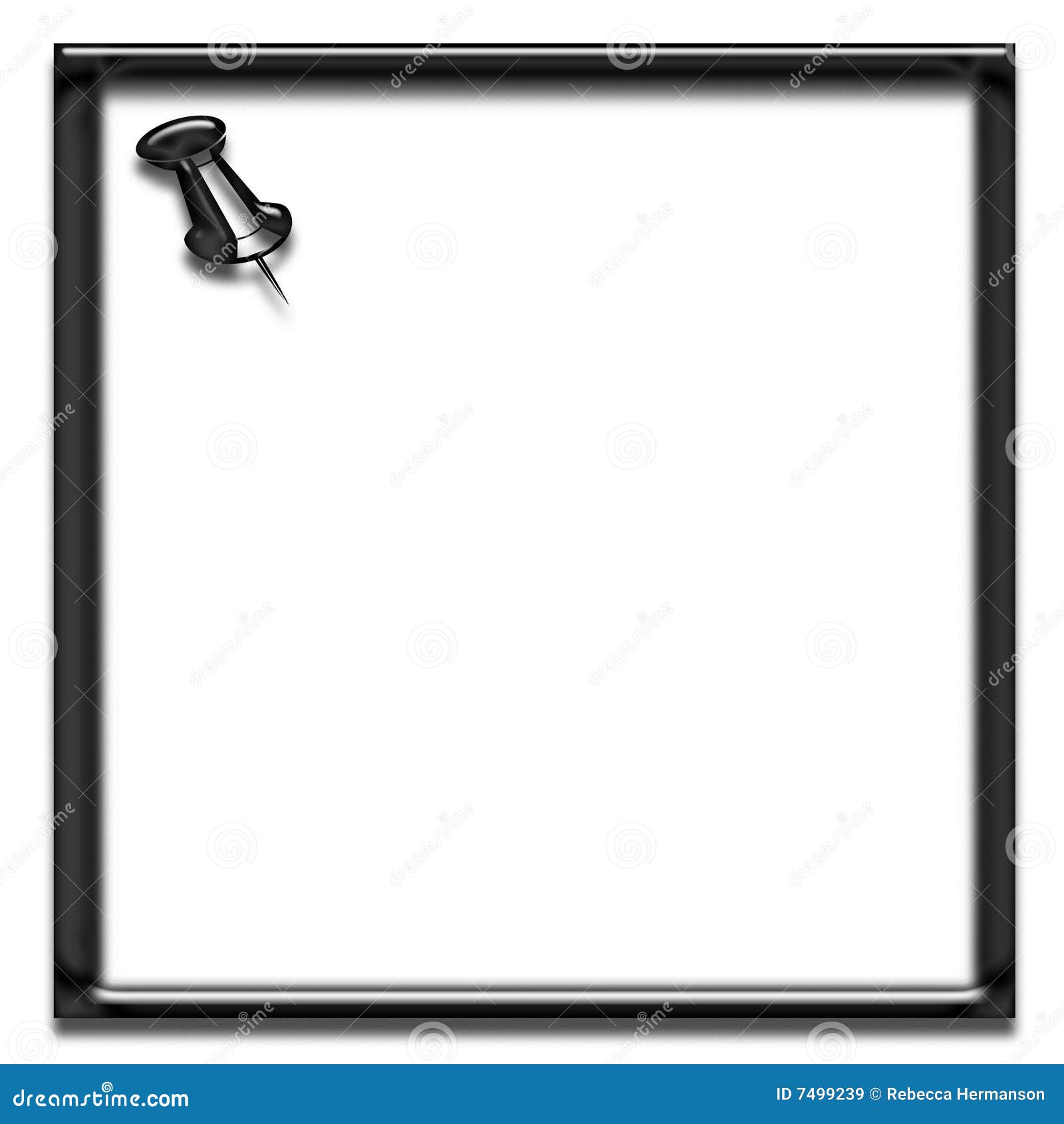 Black Square Frame with Pin Stock Illustration Illustration of white