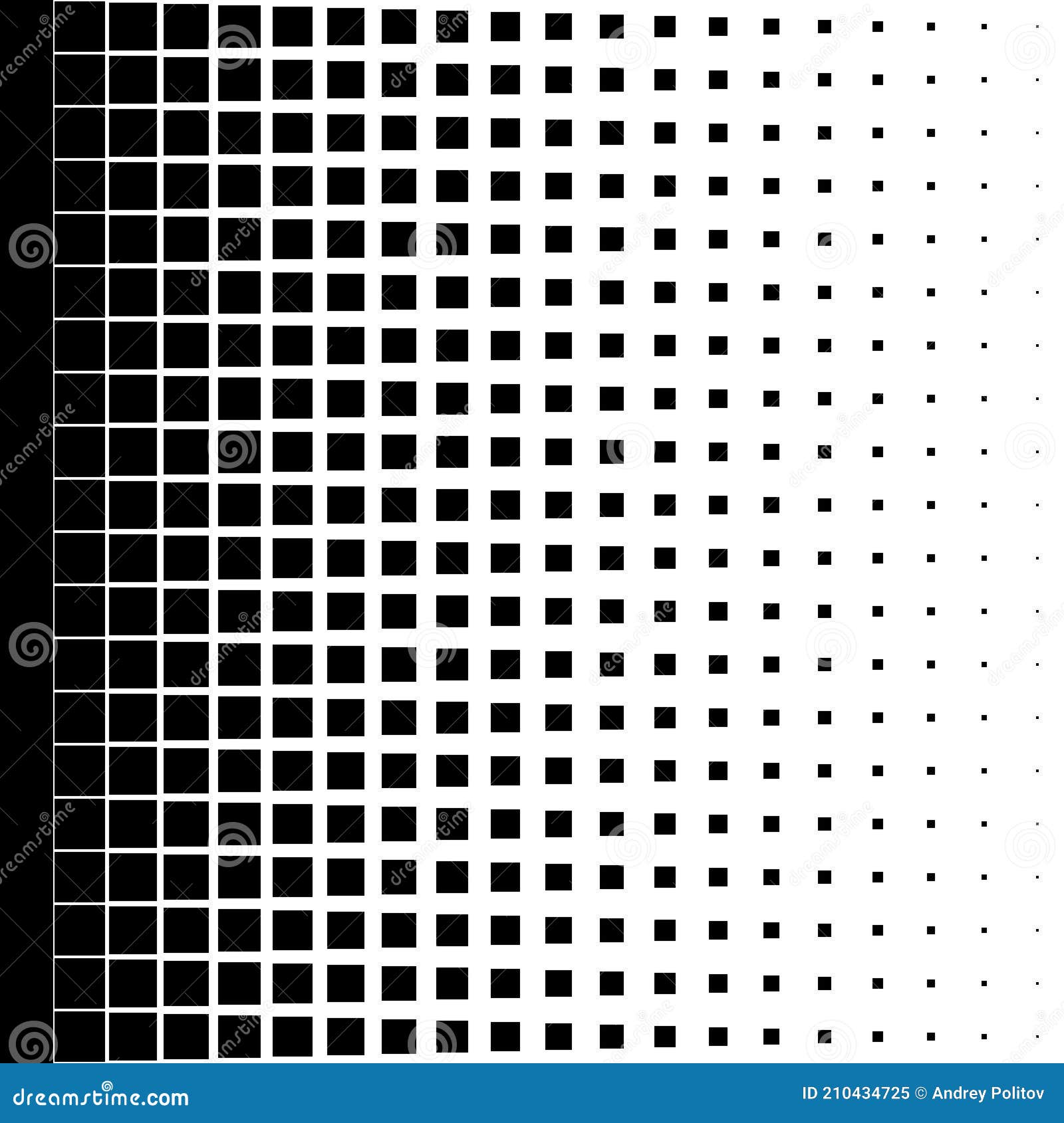 black squares decreased from left to right