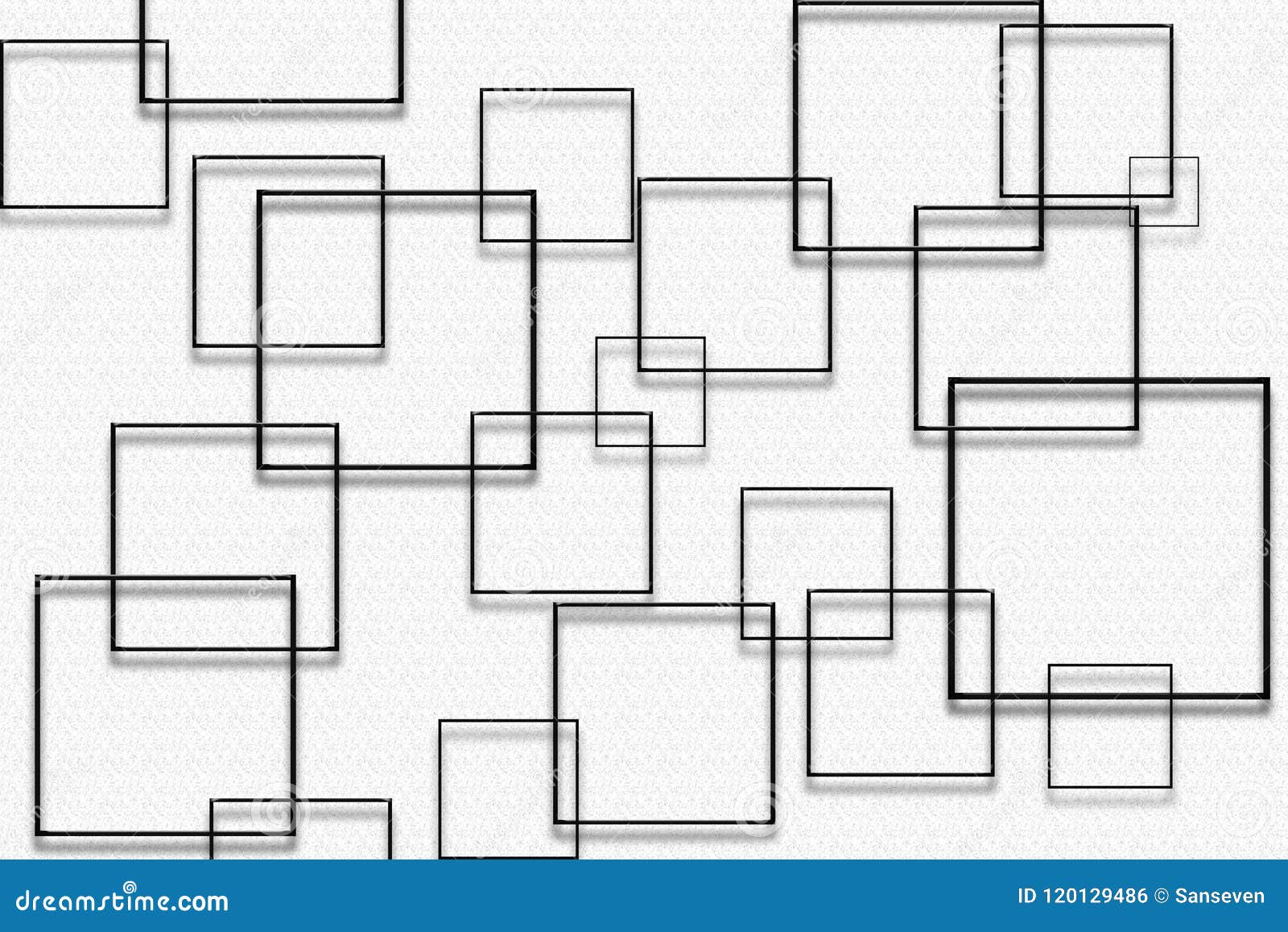 Black Squares on White Patterned Background Digital Graphic Abstract