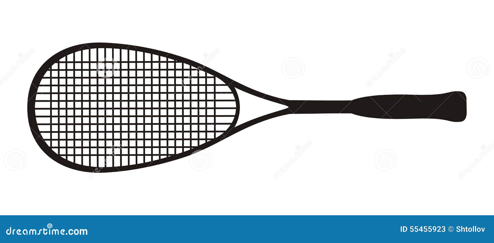 black squash racket on a white background