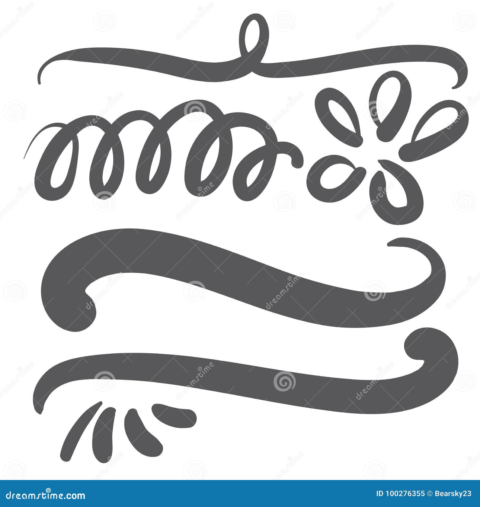 Swoosh And Swash Text Tails Vector Set Font Tail Swirls Typography Elements  For Decoration Stock Illustration - Download Image Now - iStock